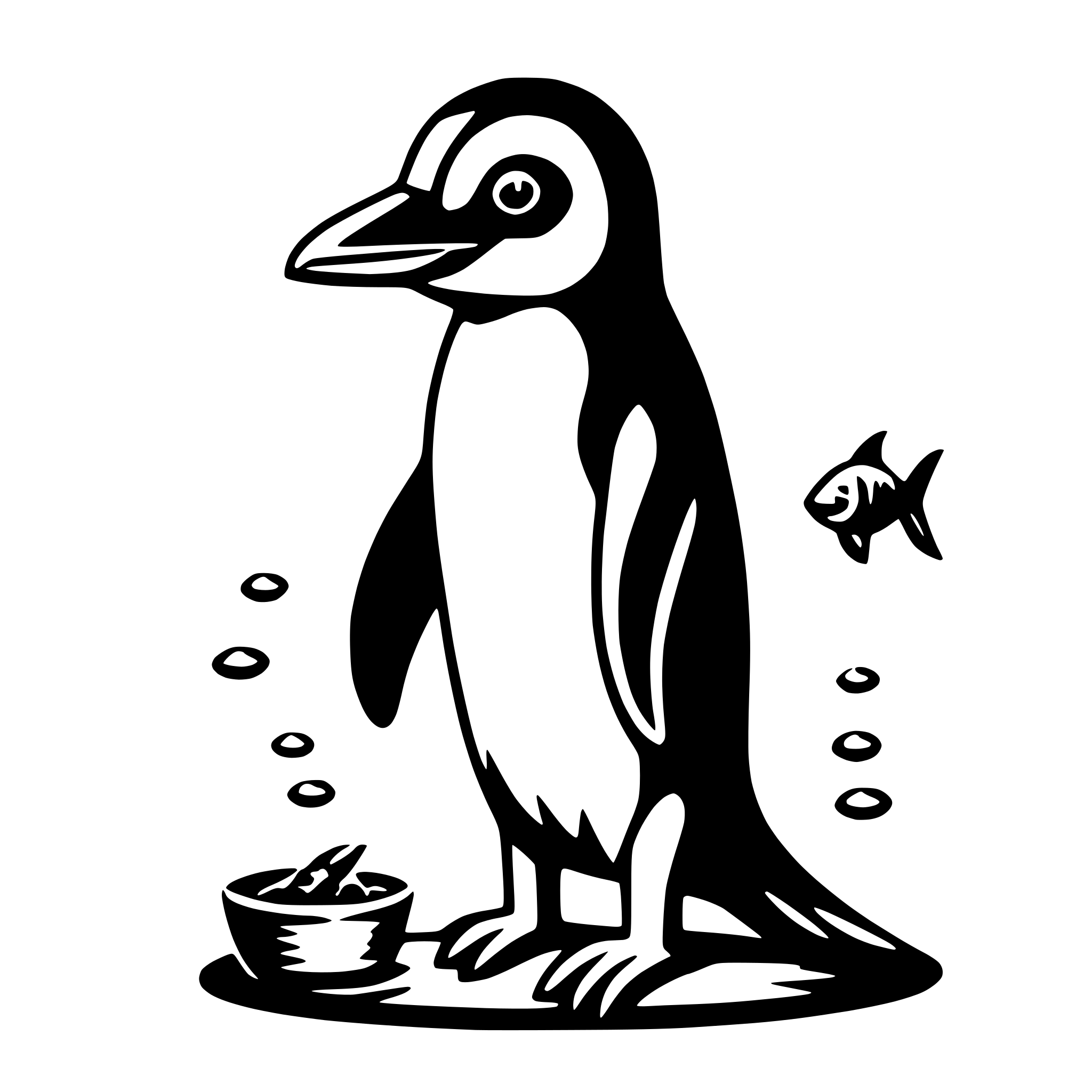 AI-generated SVG of 'penguin with fish'