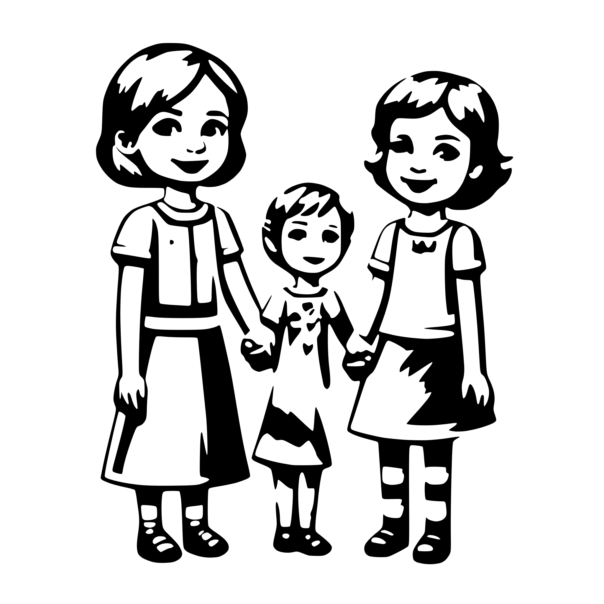 AI-generated SVG of a an educator with toddlers holding hands AI-generated SVG of a an educator with toddlers holding hands