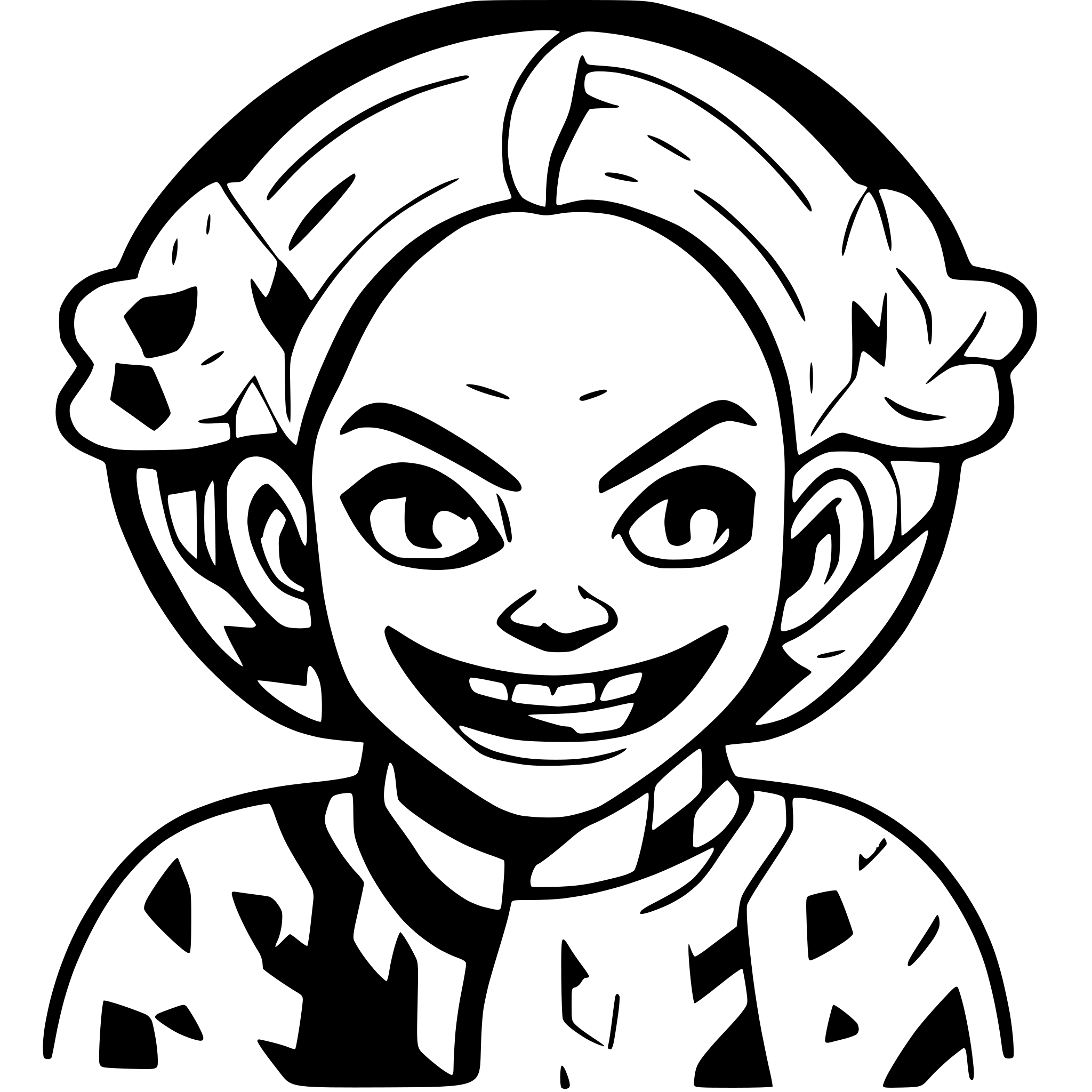 AI-generated SVG of 'face of a scary clown'