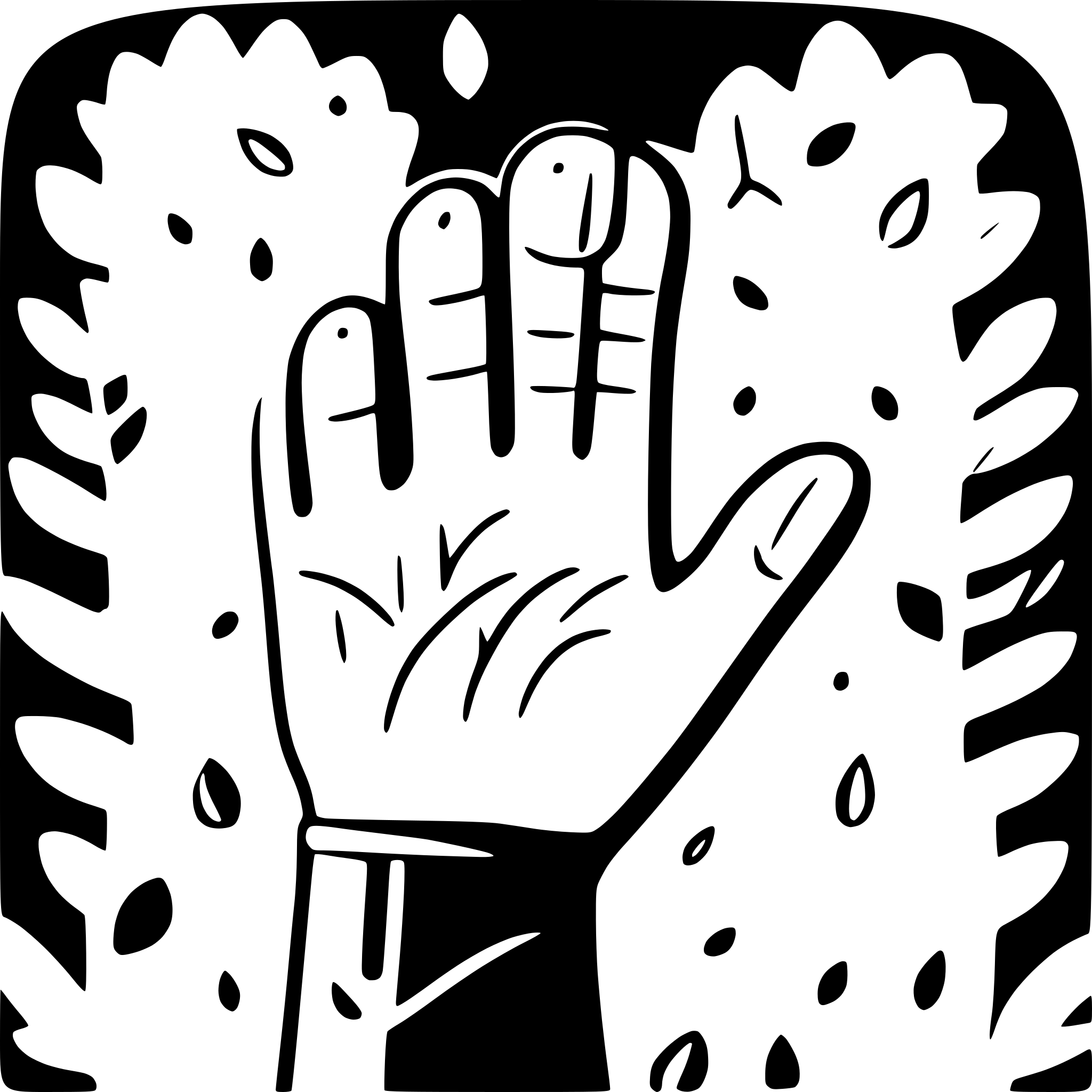 AI-generated SVG of a cartoon line with finger hand