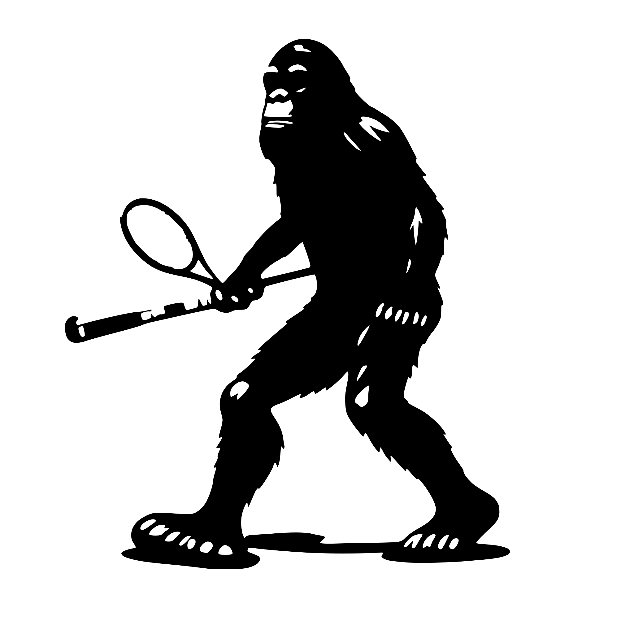 AI-generated SVG of a Sasquatch with tennis racket