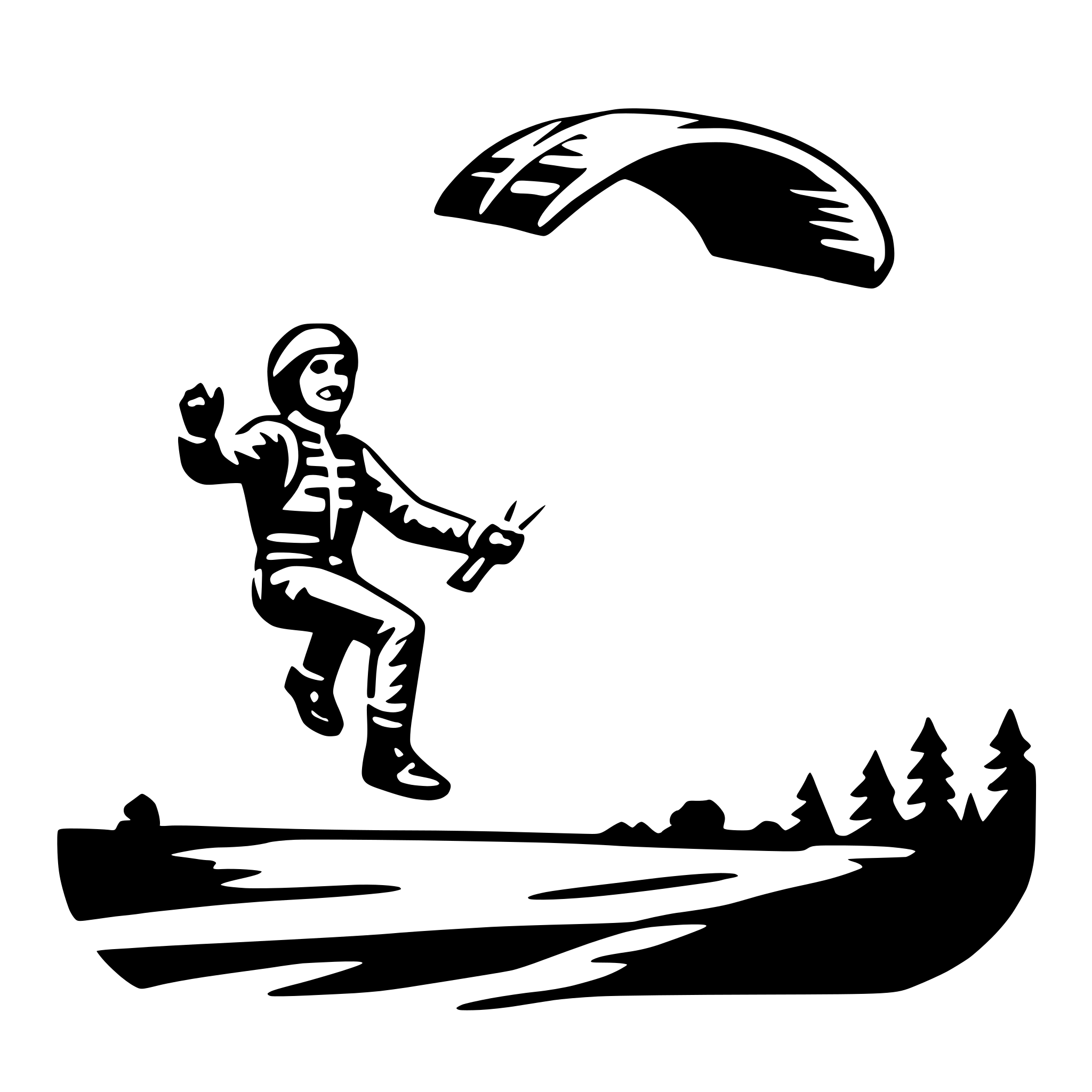 AI-generated SVG of a paraglider