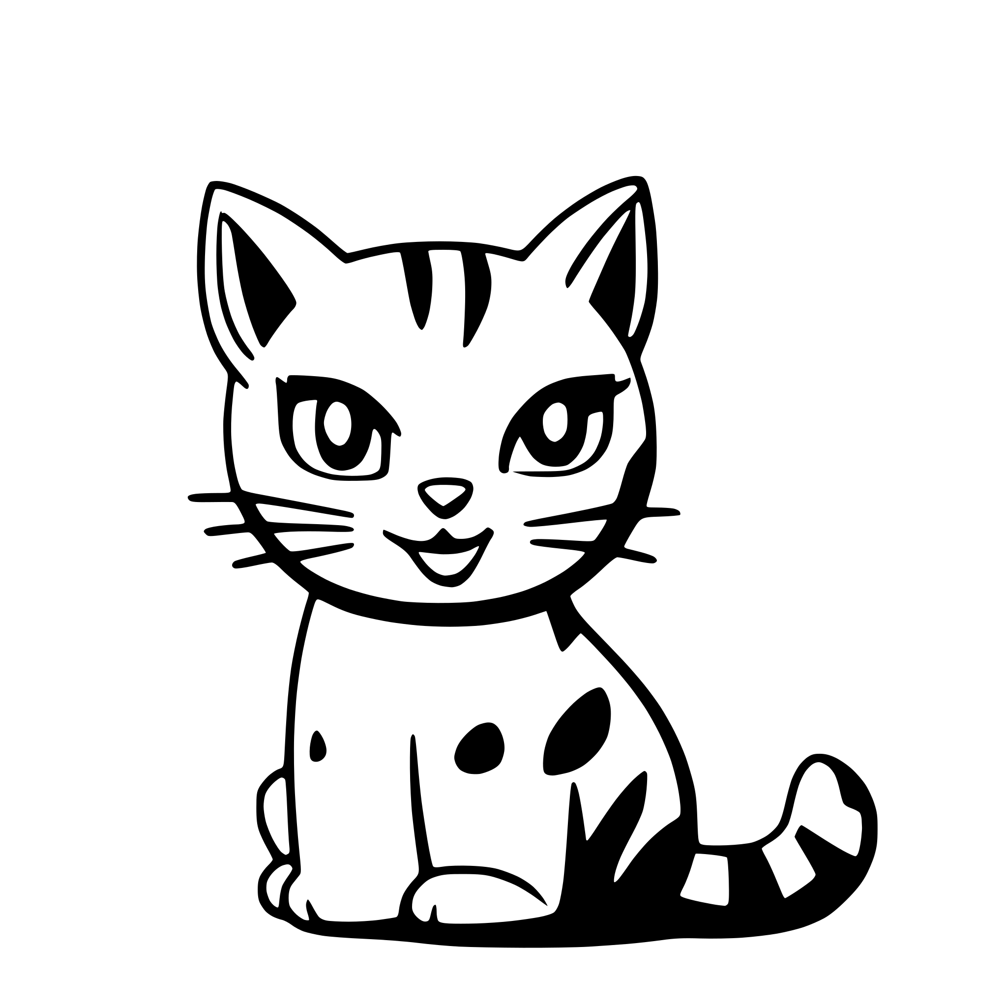AI-generated SVG of 'cat turned with its back and its head turned forward and the whole thing framed in cirle'