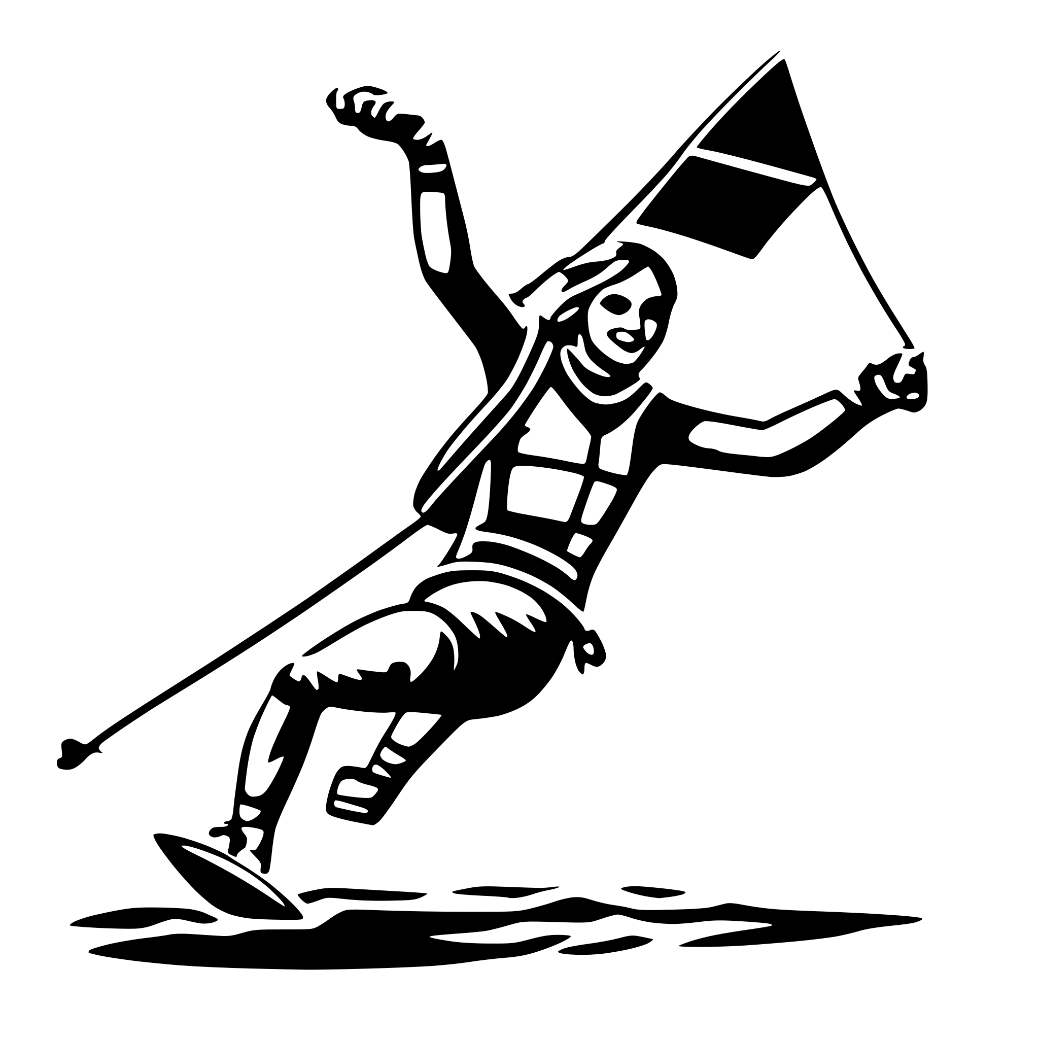 AI-generated SVG of 'Kitesurfing'