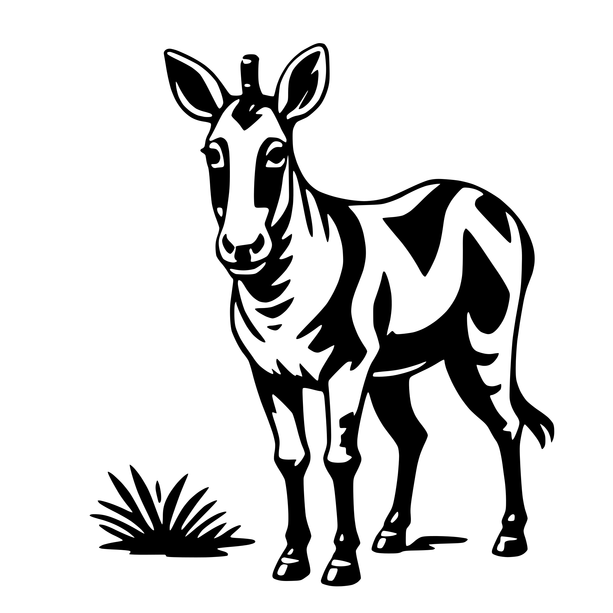 AI-generated SVG of a okapi