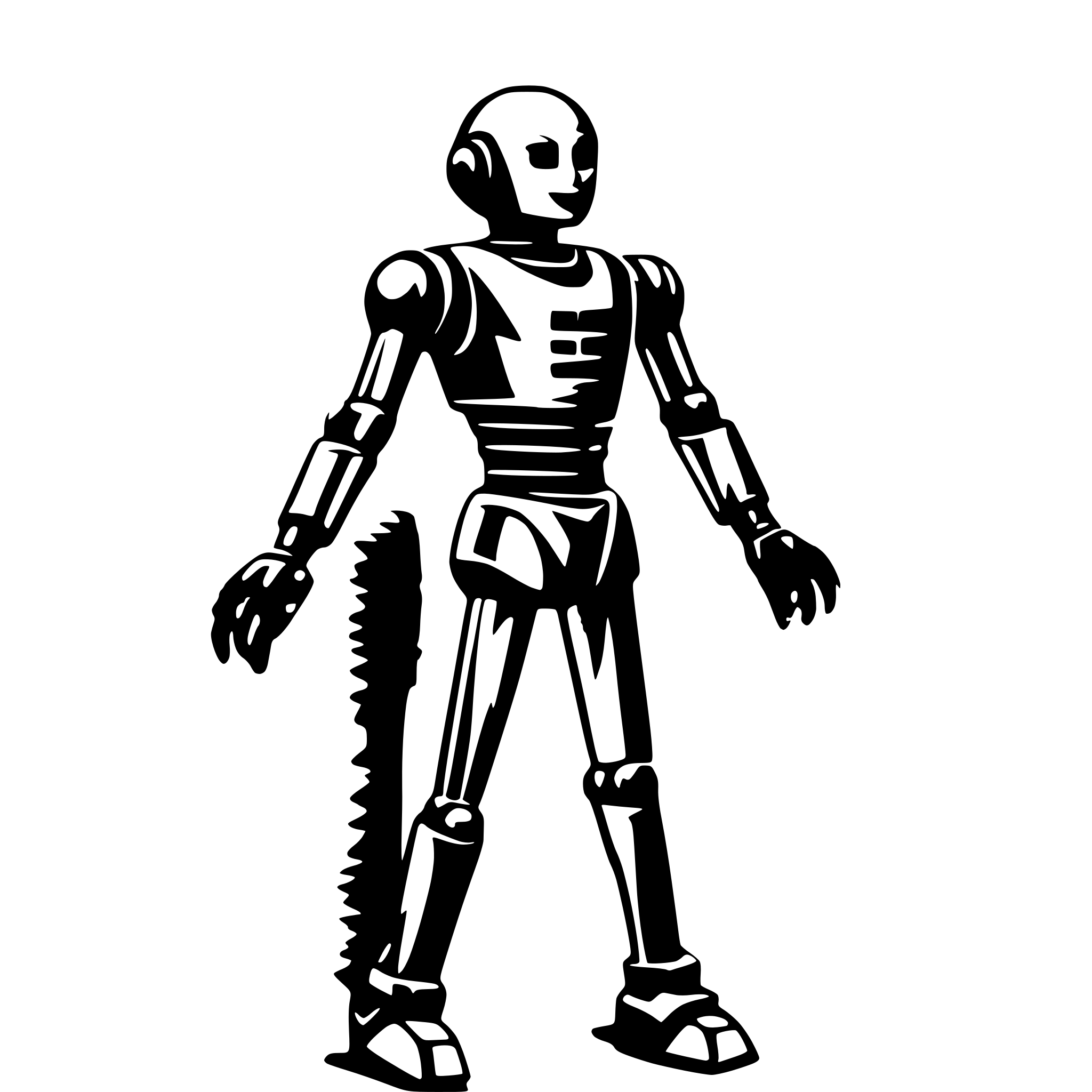 AI-generated SVG of a Humanoid robot outline full length