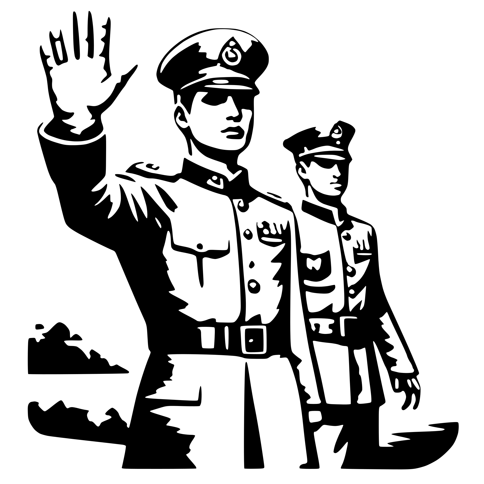 AI-generated SVG of a giving military salute