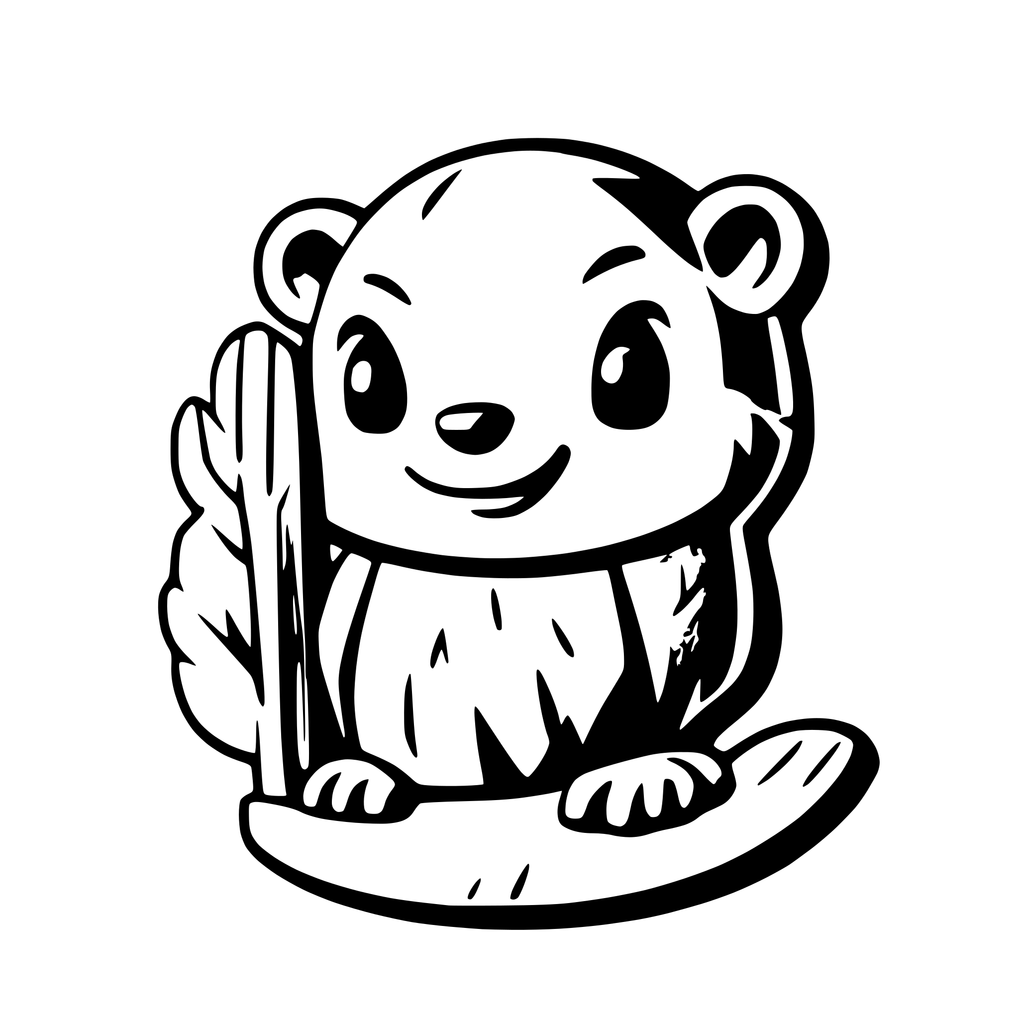 AI-generated SVG of a wood carving master class, beaver