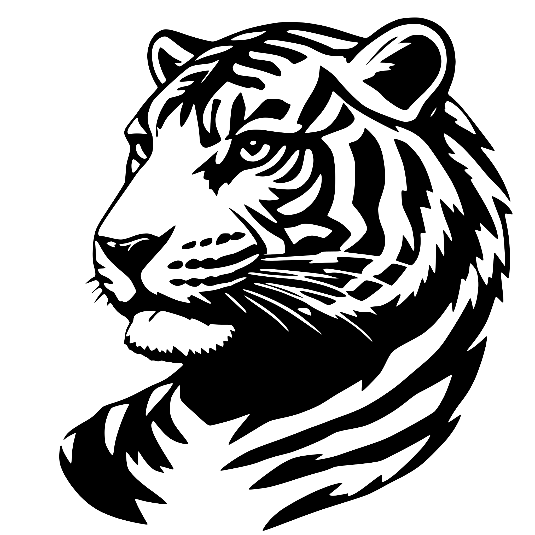 AI-generated SVG of 'create a 2d black tiger'
