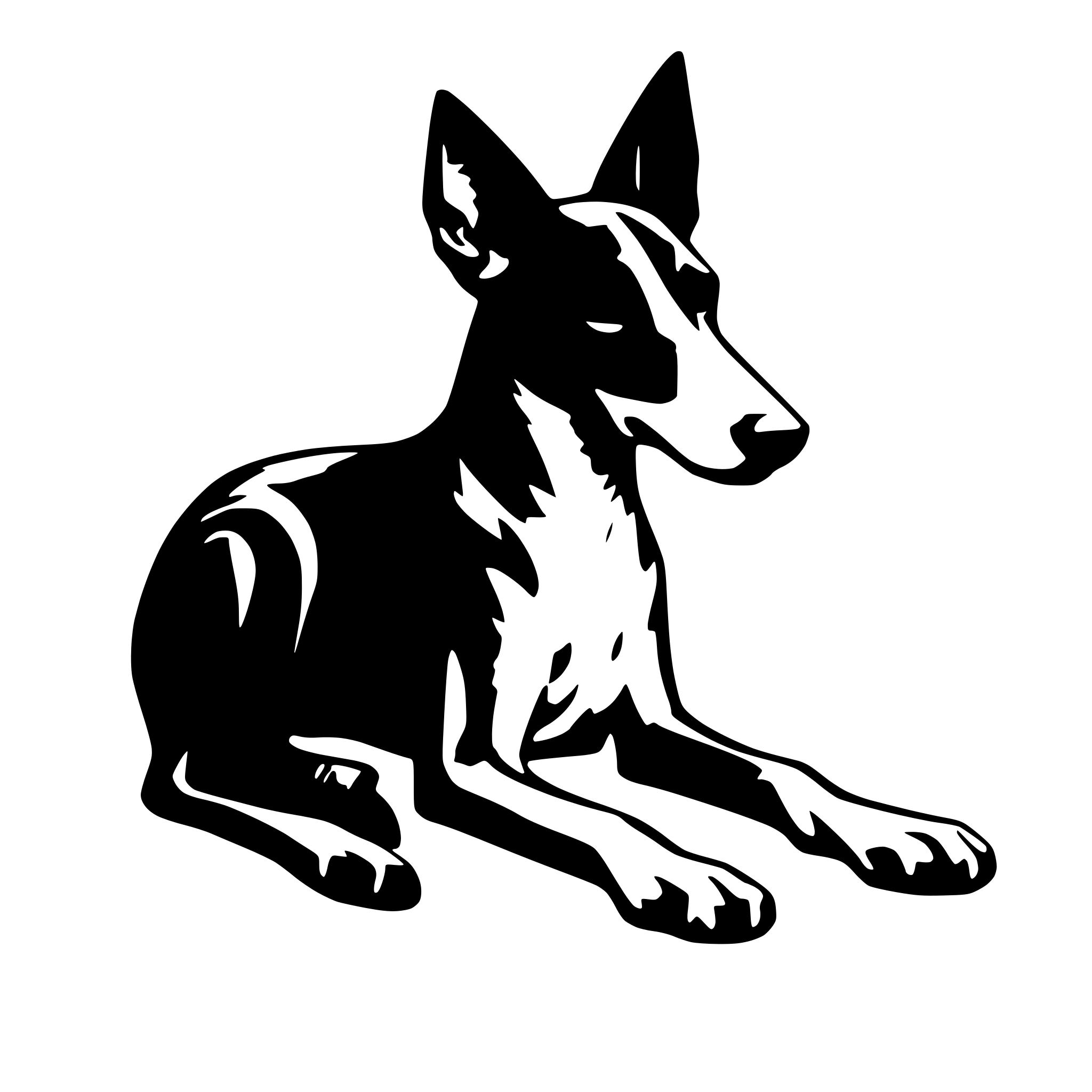 AI-generated SVG of 'podenco ears one folding'