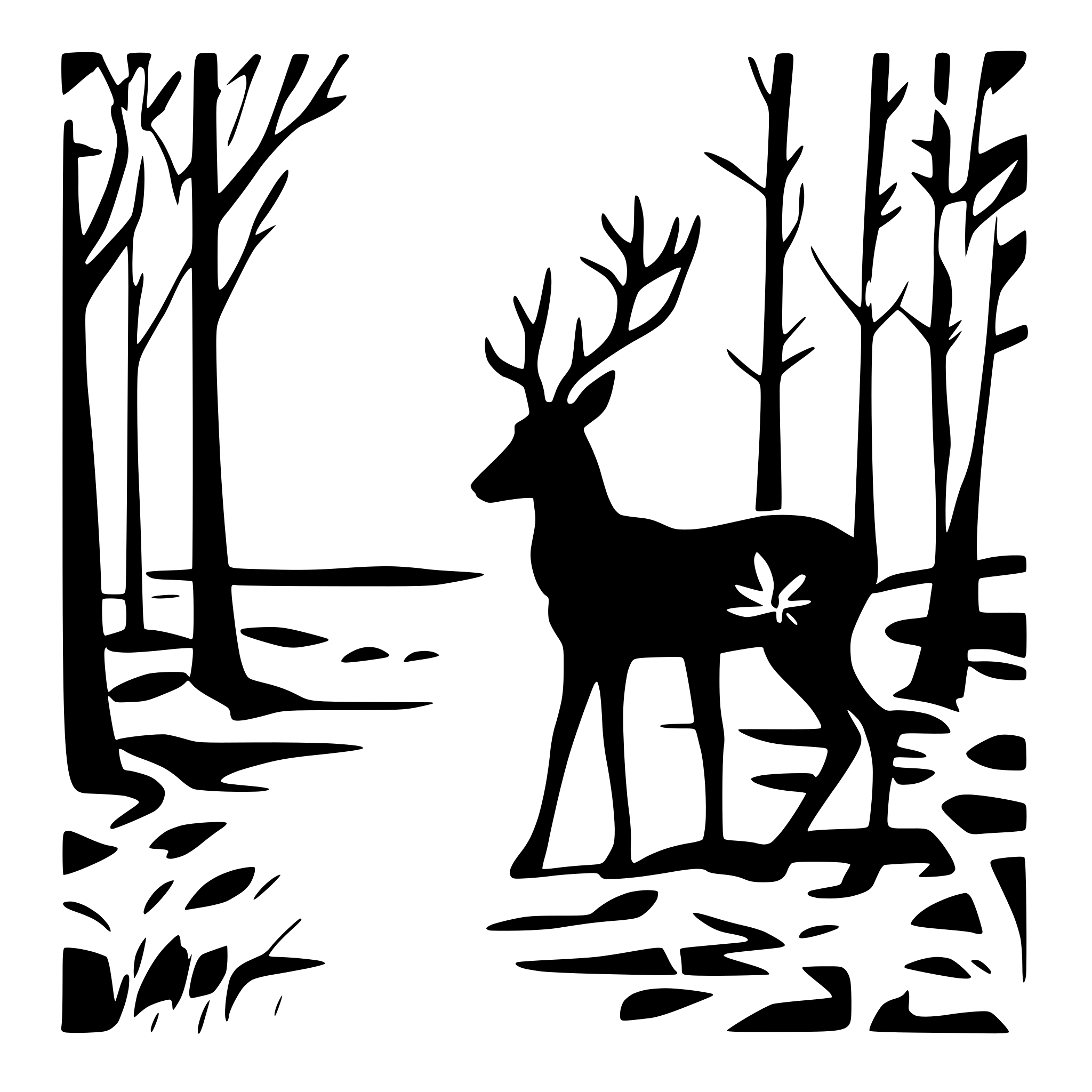 AI-generated SVG of a Hirsch am Teich mit wald
