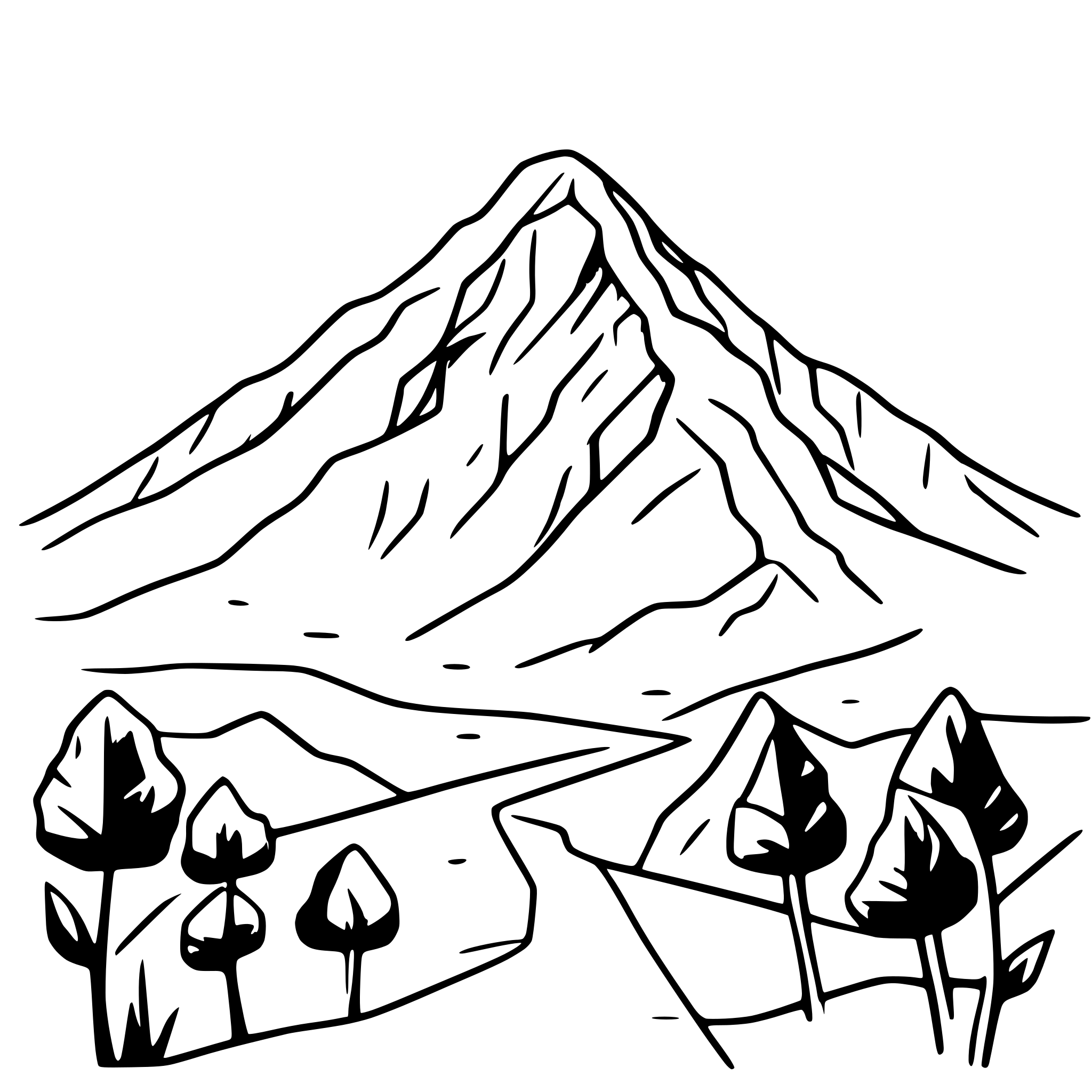 AI-generated SVG of 'landscape with mount Olympus'