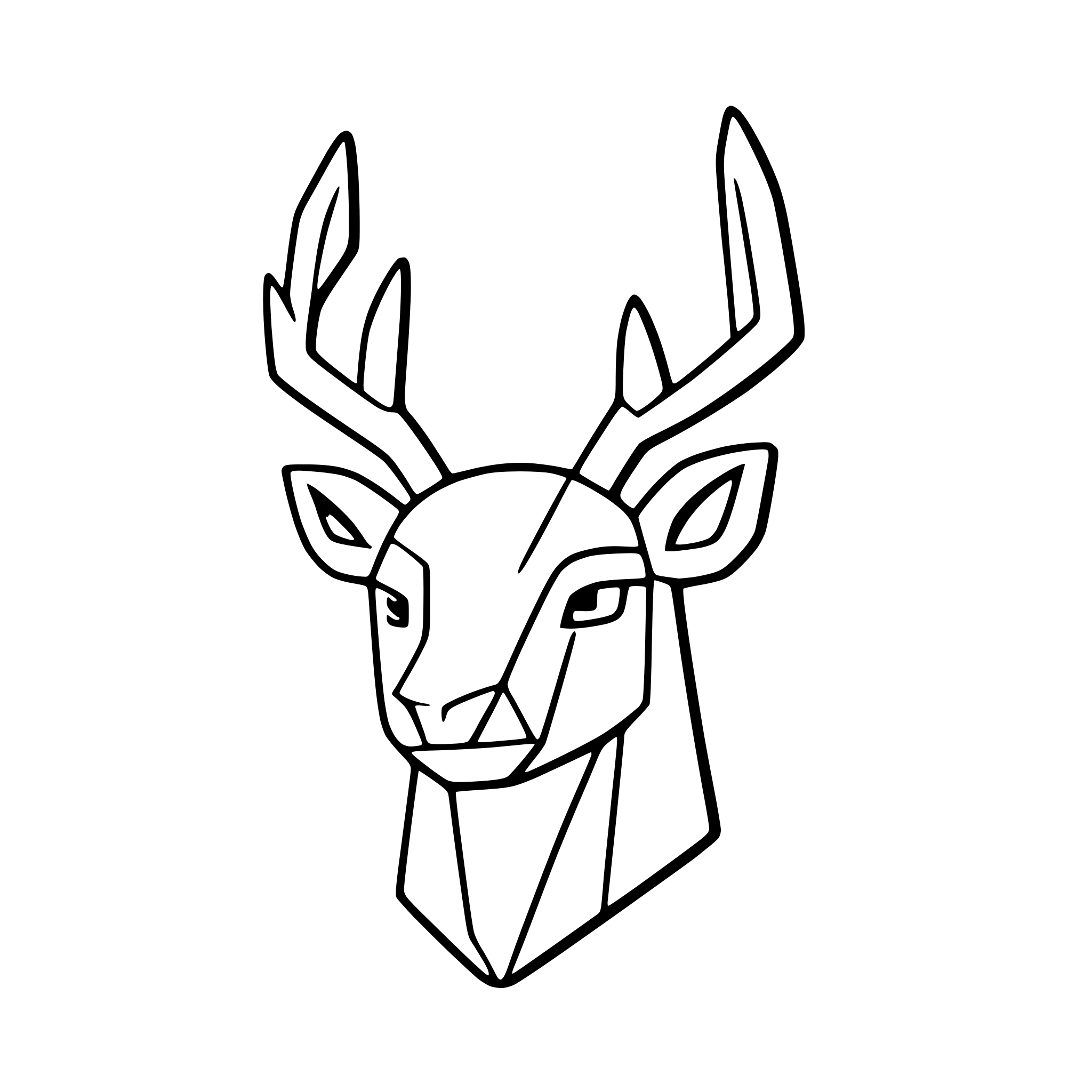 AI-generated SVG of a geometric deer with antlers