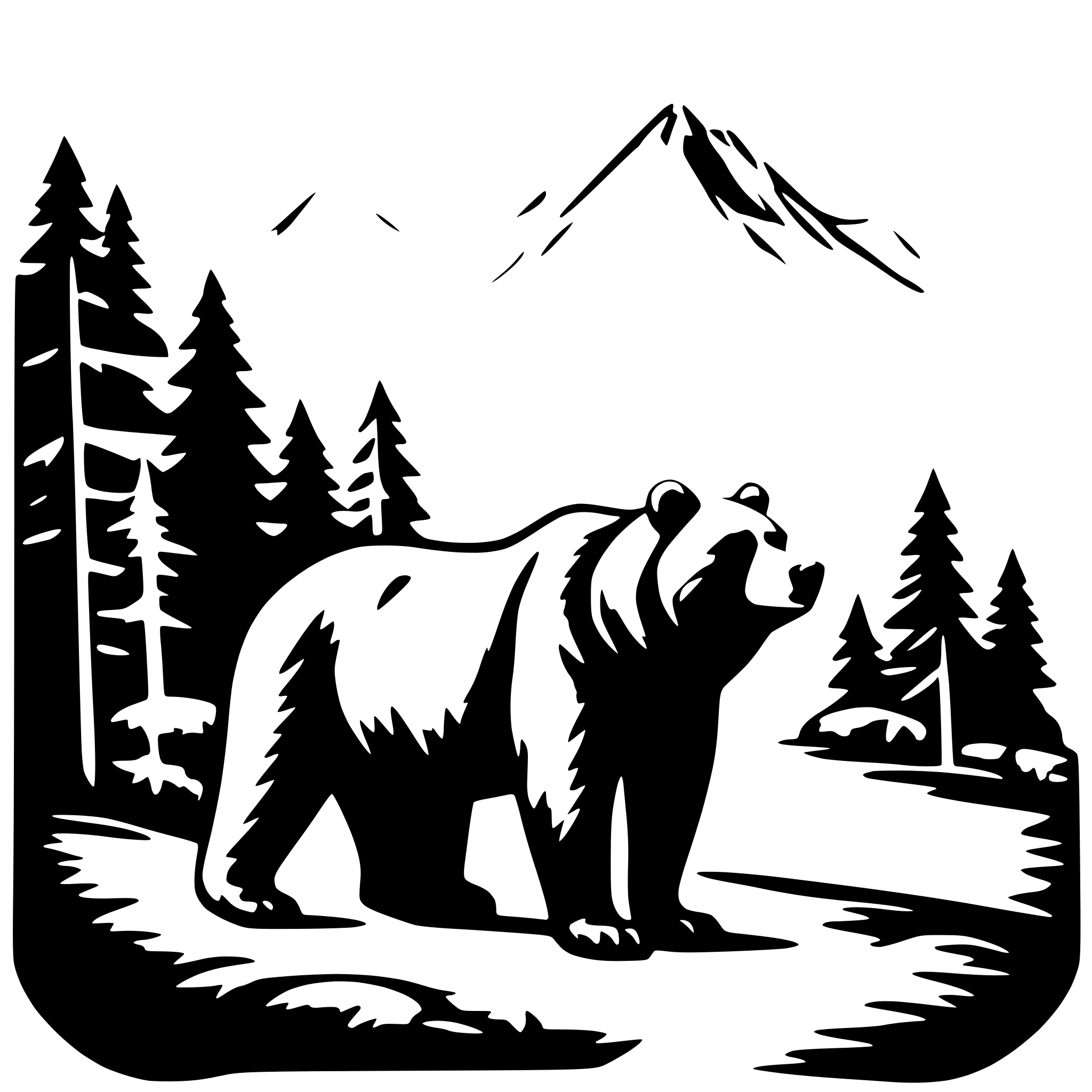 AI-generated SVG of 'mountain scene with bear'