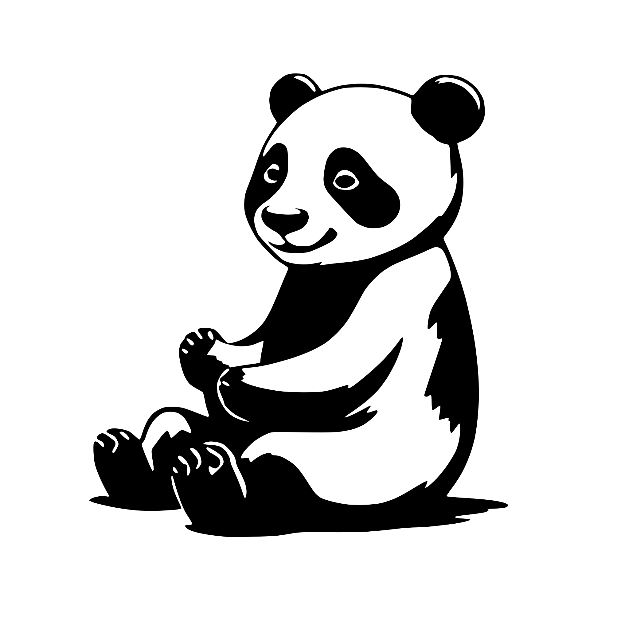 AI-generated SVG of a create a simple and cute panda with only black and white AI-generated SVG of a create a simple and cute panda with only black and white