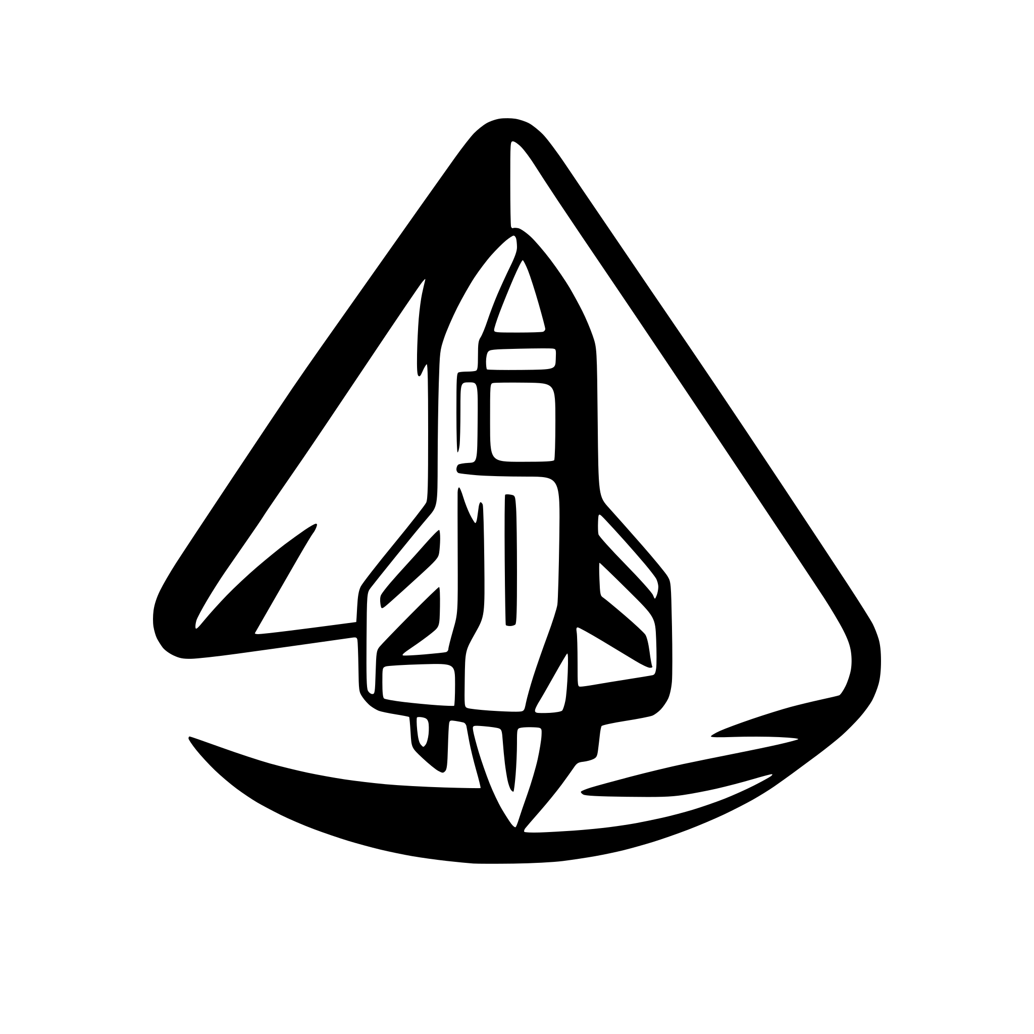 AI-generated SVG of 'rocket in triangle logo'