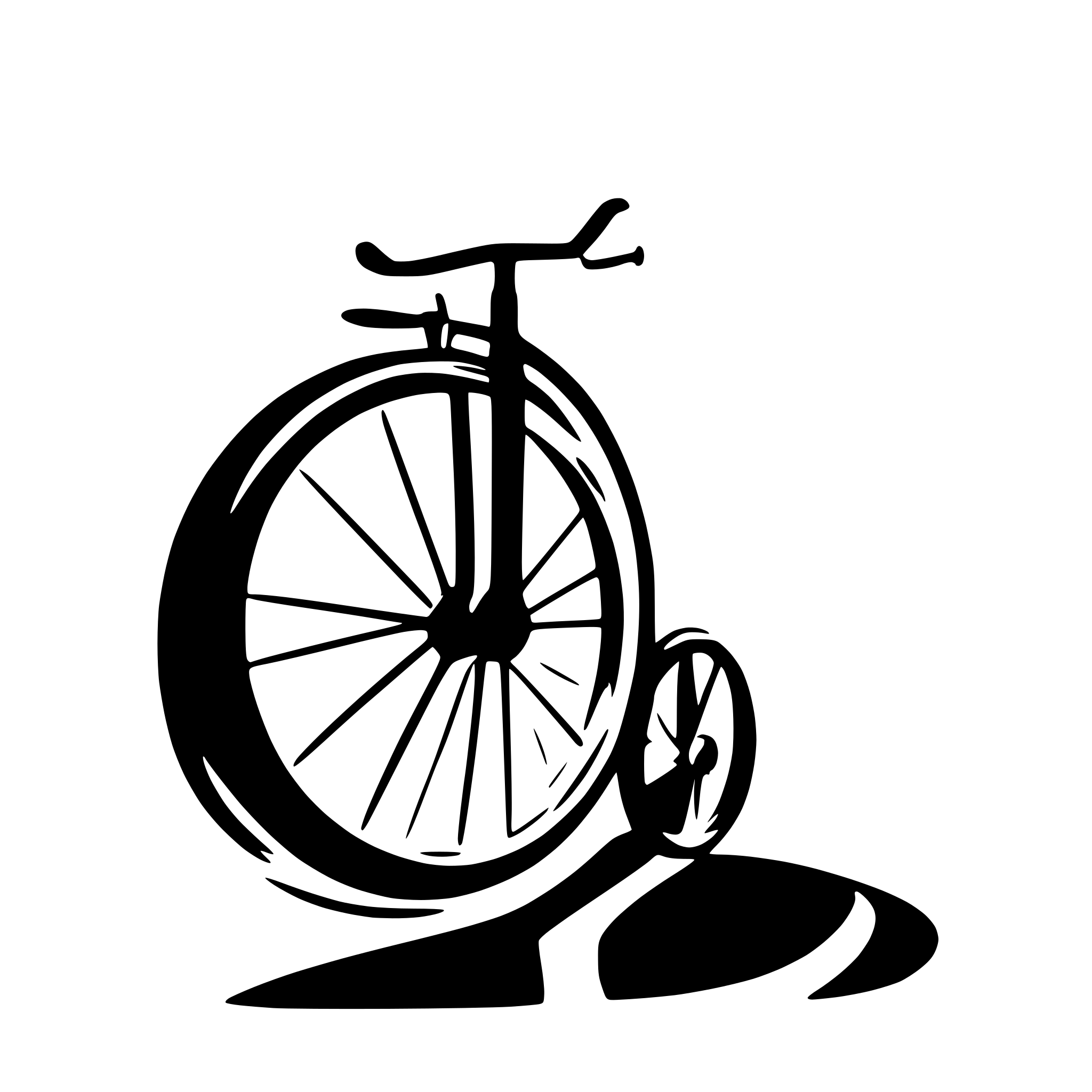 AI-generated SVG of a penny farthing as a mountainbike