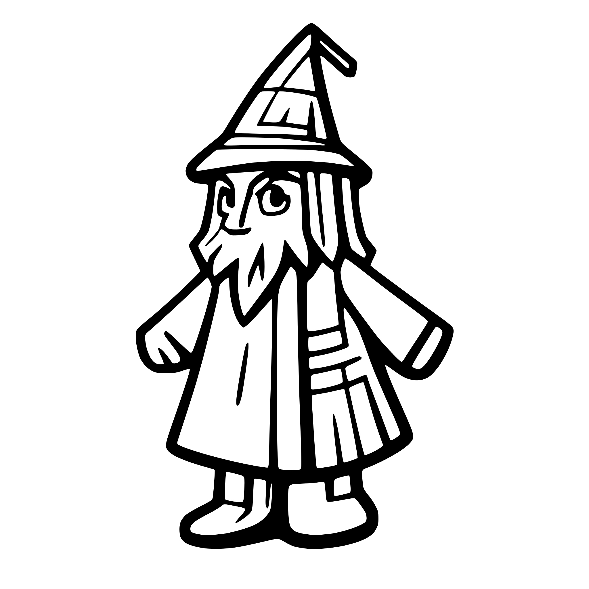 AI-generated SVG of a wizard drawn with circuits lines cartoonish
