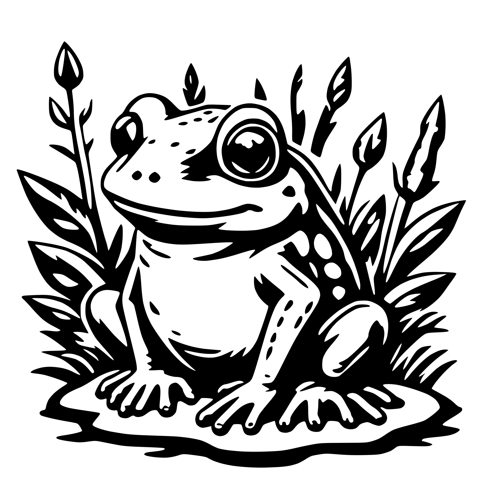 AI-generated SVG of a garten frosch