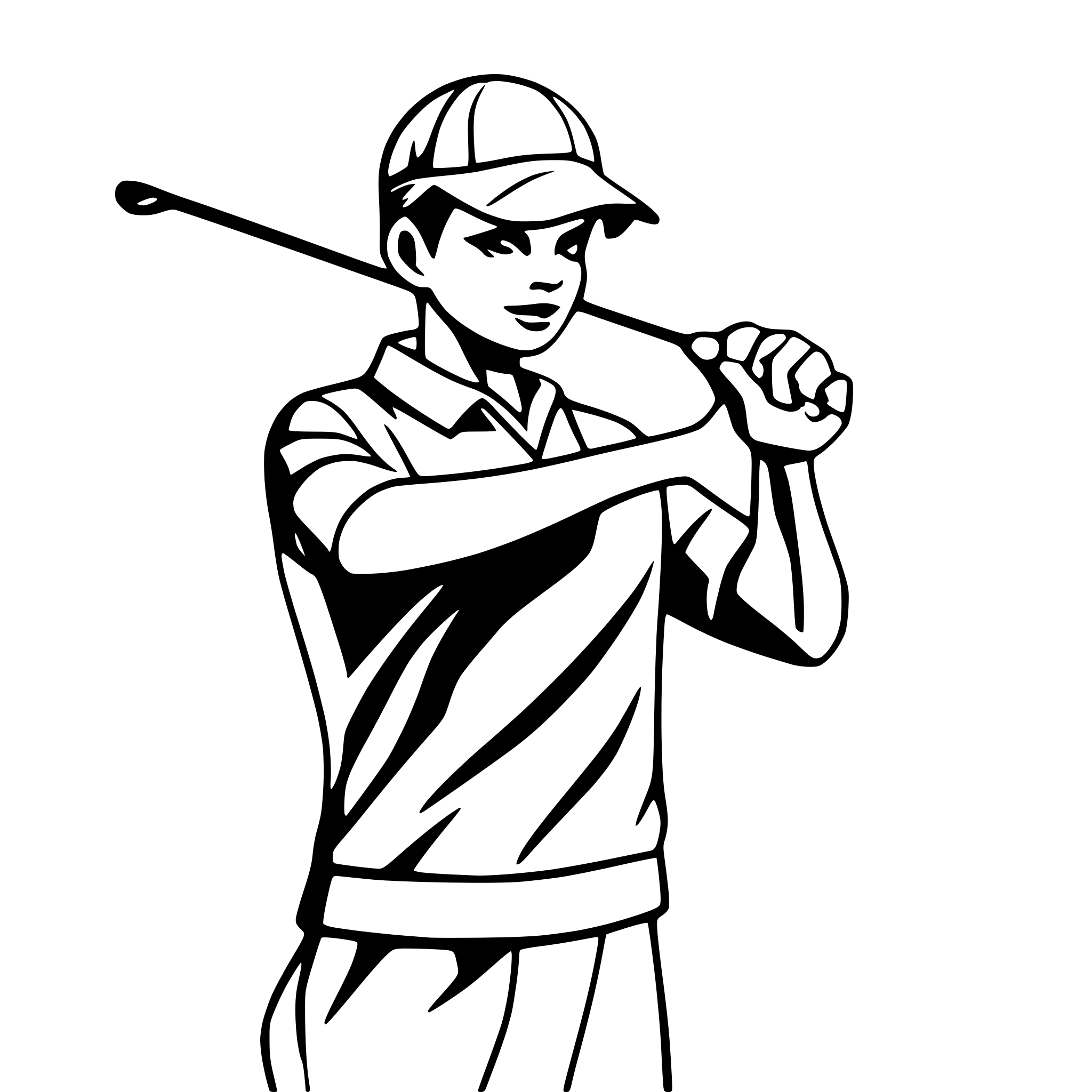 AI-generated SVG of 'golf player side view'