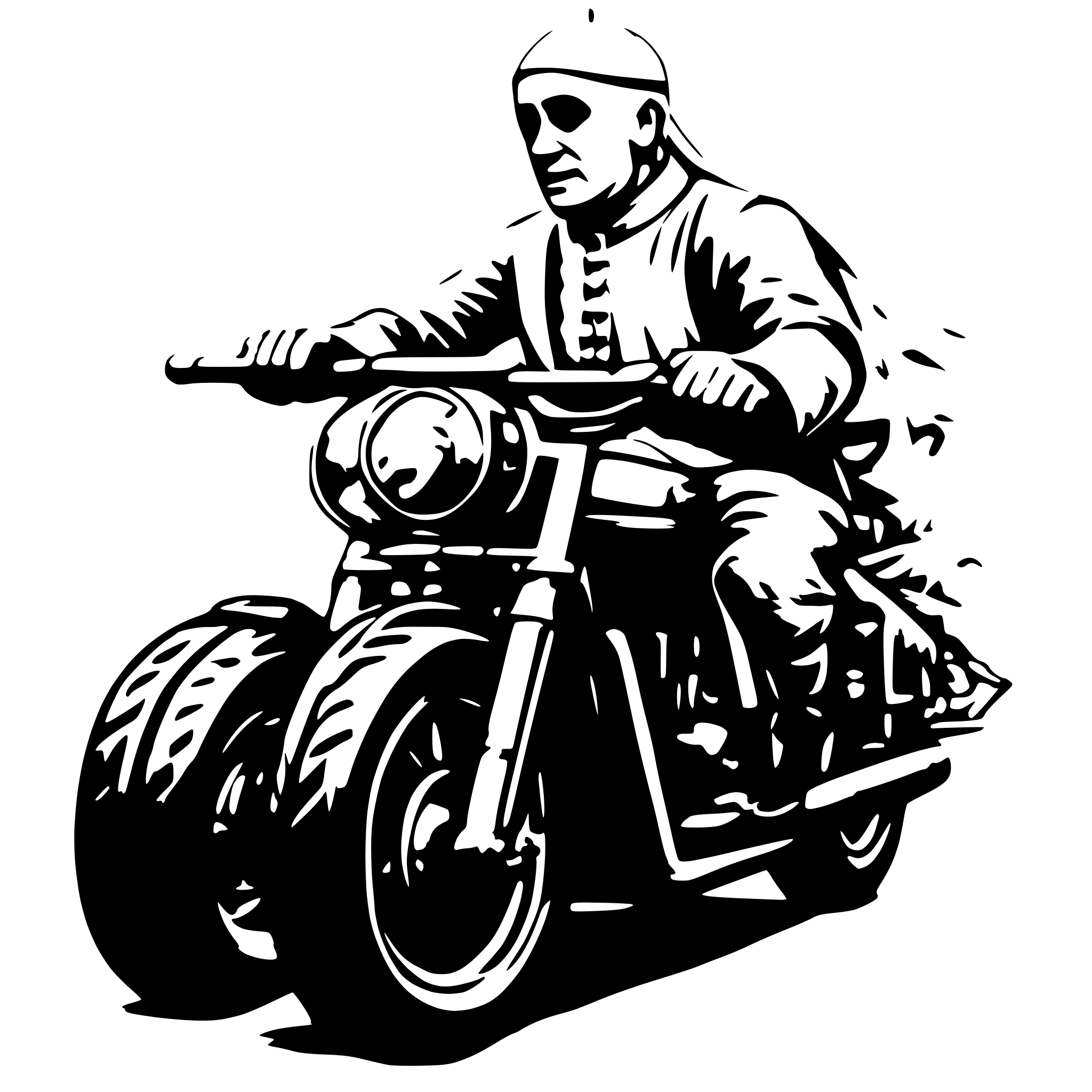 AI-generated SVG of a Pope riding a motorcycle