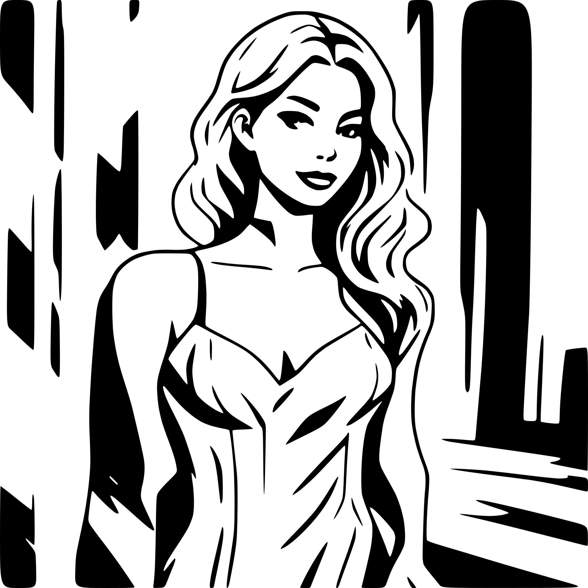 AI-generated SVG of a sexy women line art , white backraund
