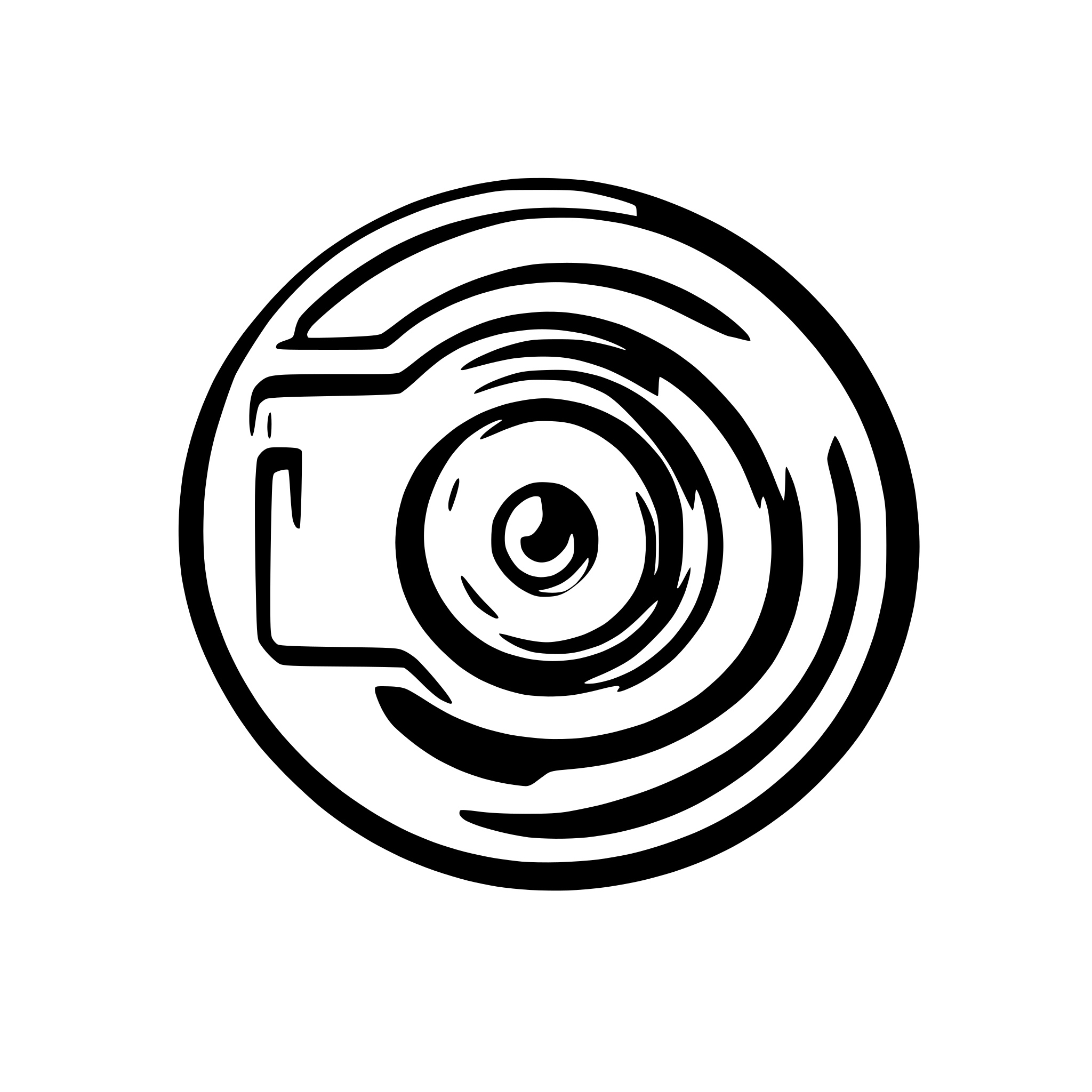 AI-generated SVG of a Create a minimalist vector SVG logo icon featuring a modern, soft-edged camera outline in a smooth horizontal rectangle shape. At the center, include a circular aperture formed by six geometric blades, evenly spaced, resembling a camera shutter. Inside the aperture, integrate a stylized iris or eye, abstract and tech-inspired, without sharp realism. Use a vibrant gradient that transitions from deep violet-blue (#6246EA) to electric pink (#FC5A6D) and light coral (#FD746C). The overall design sho
