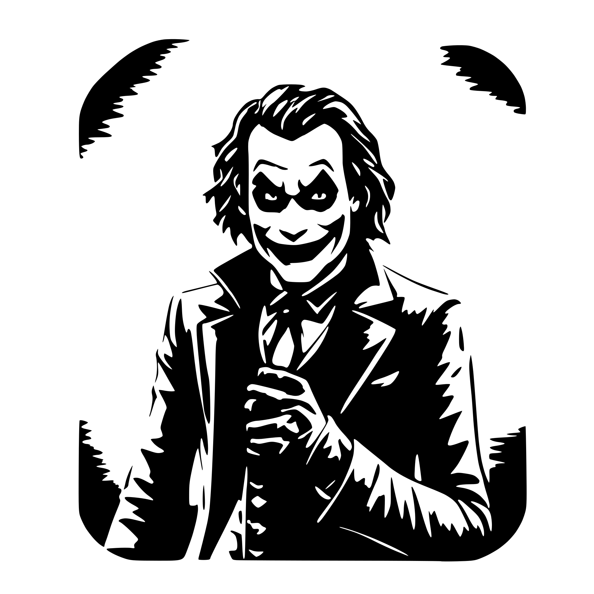 AI-generated SVG of 'the joker from dark knite'