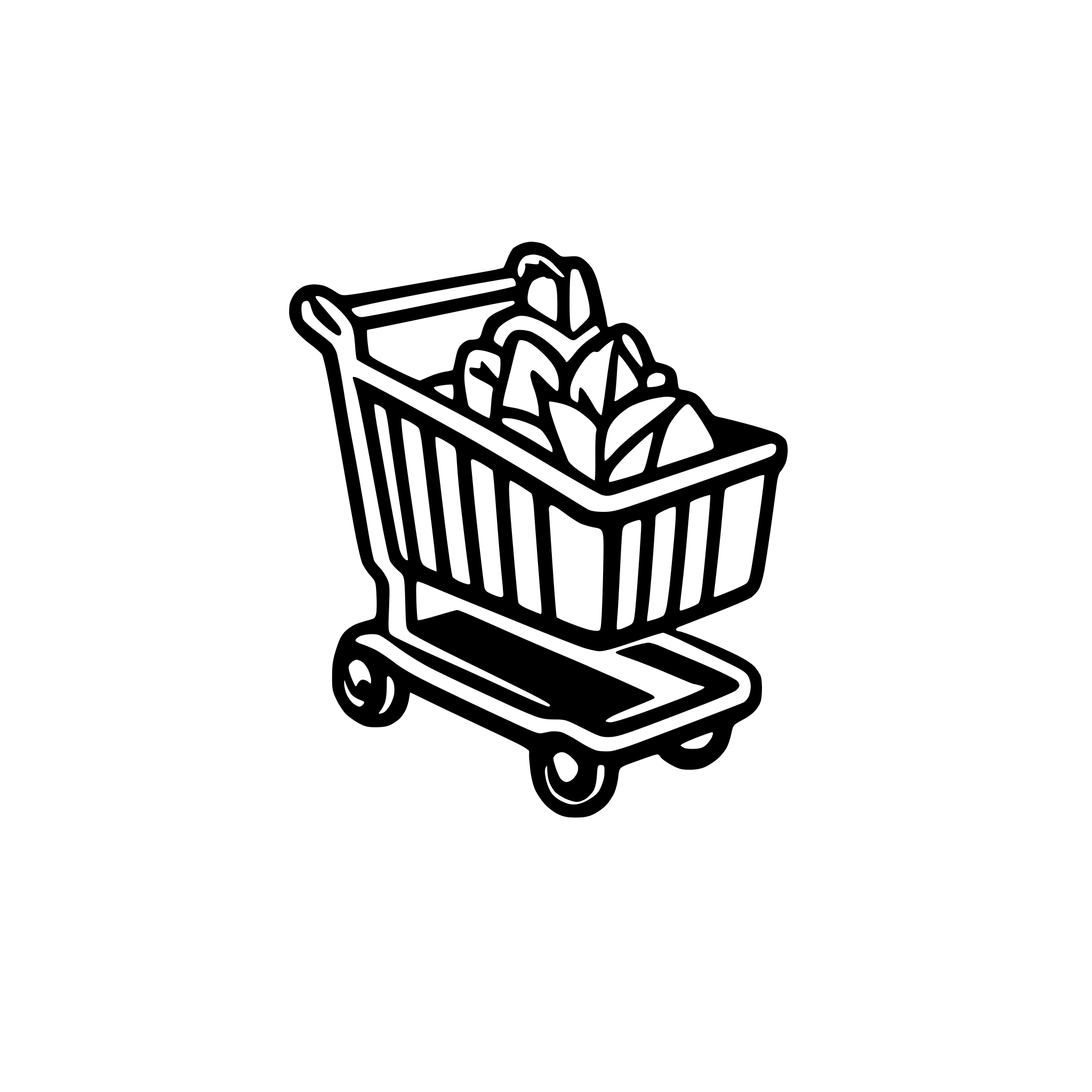 AI-generated SVG of a shopping cart trolley with tasty healthy food svg 3d isometric facing left bottom corner
