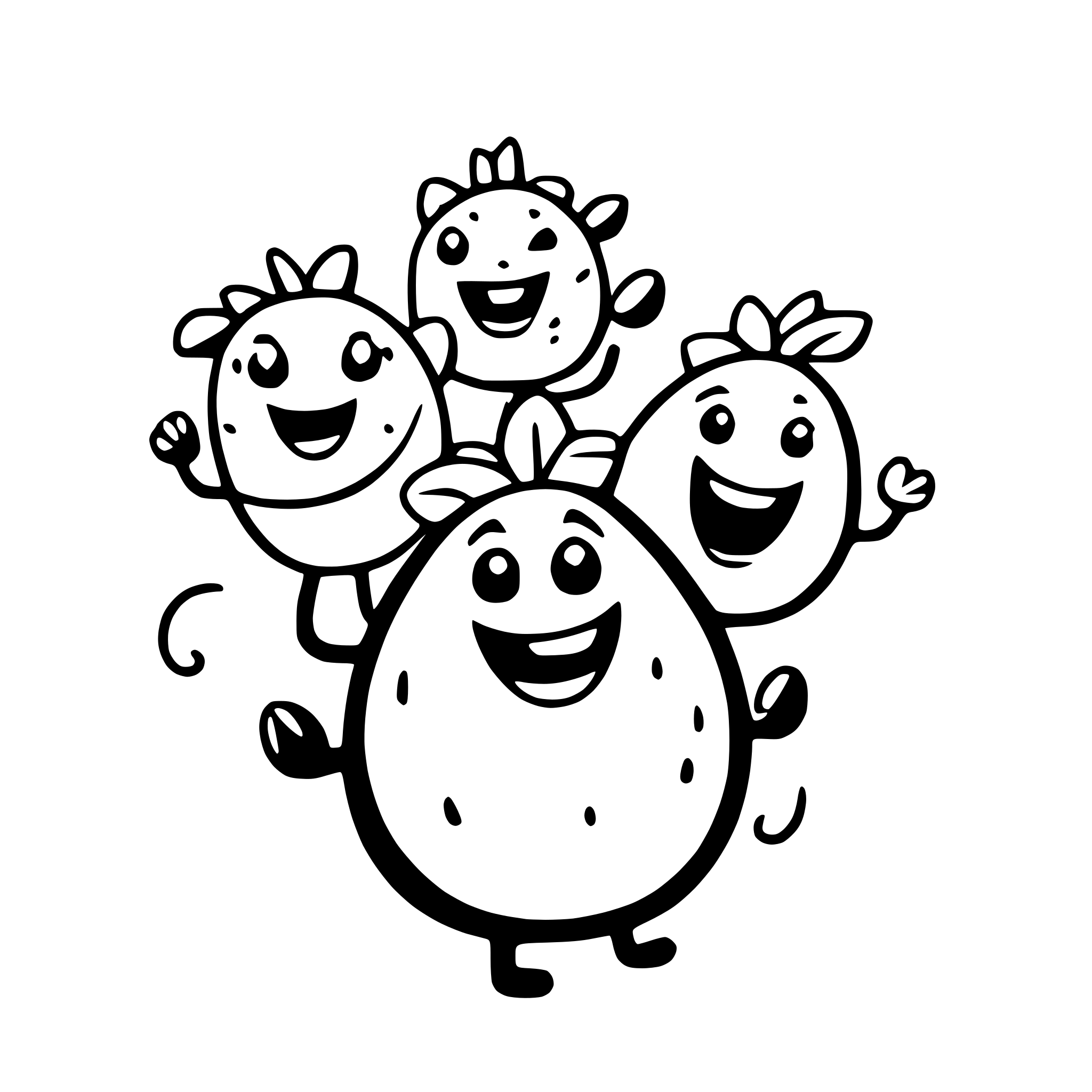 AI-generated SVG of a a group of happy fruit characters in a conga line AI-generated SVG of a a group of happy fruit characters in a conga line