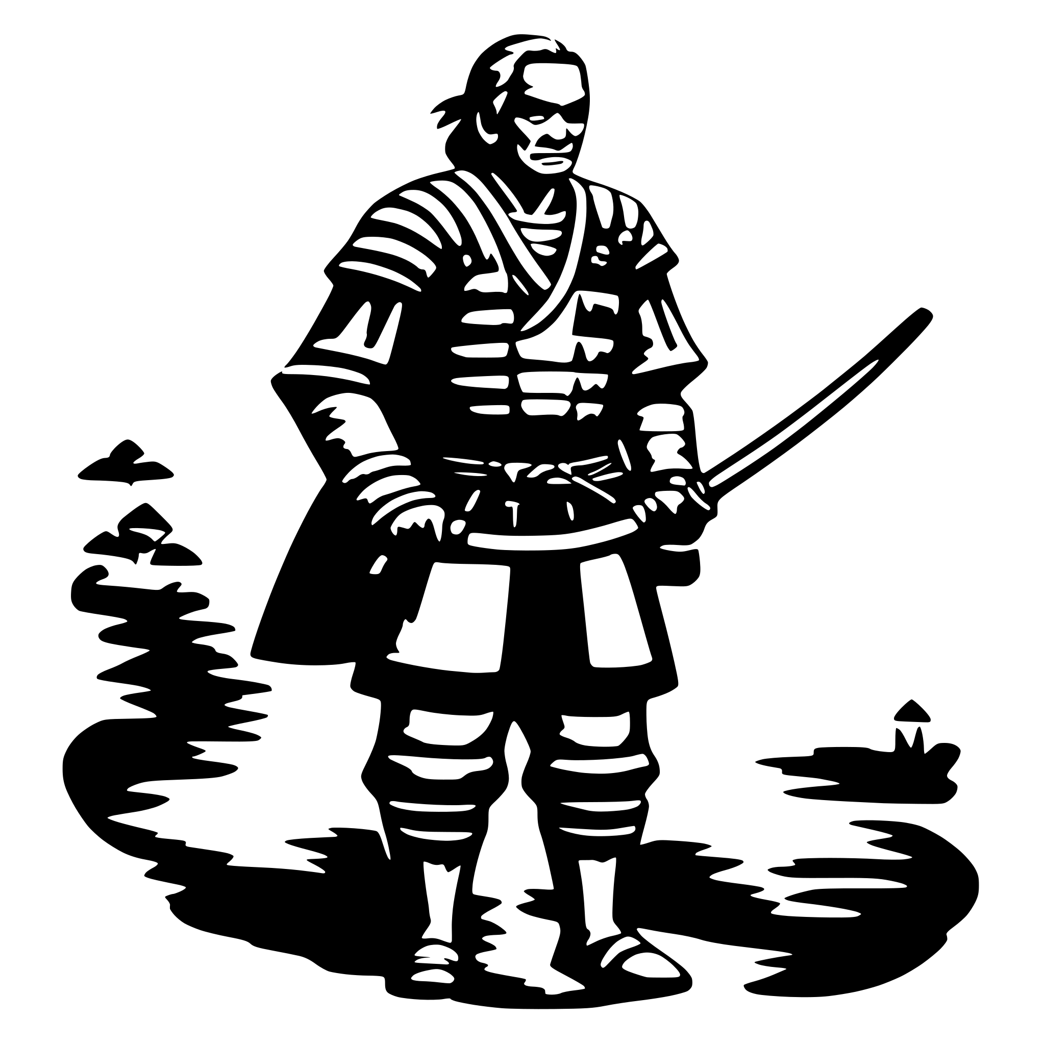 AI-generated SVG of a old samurai