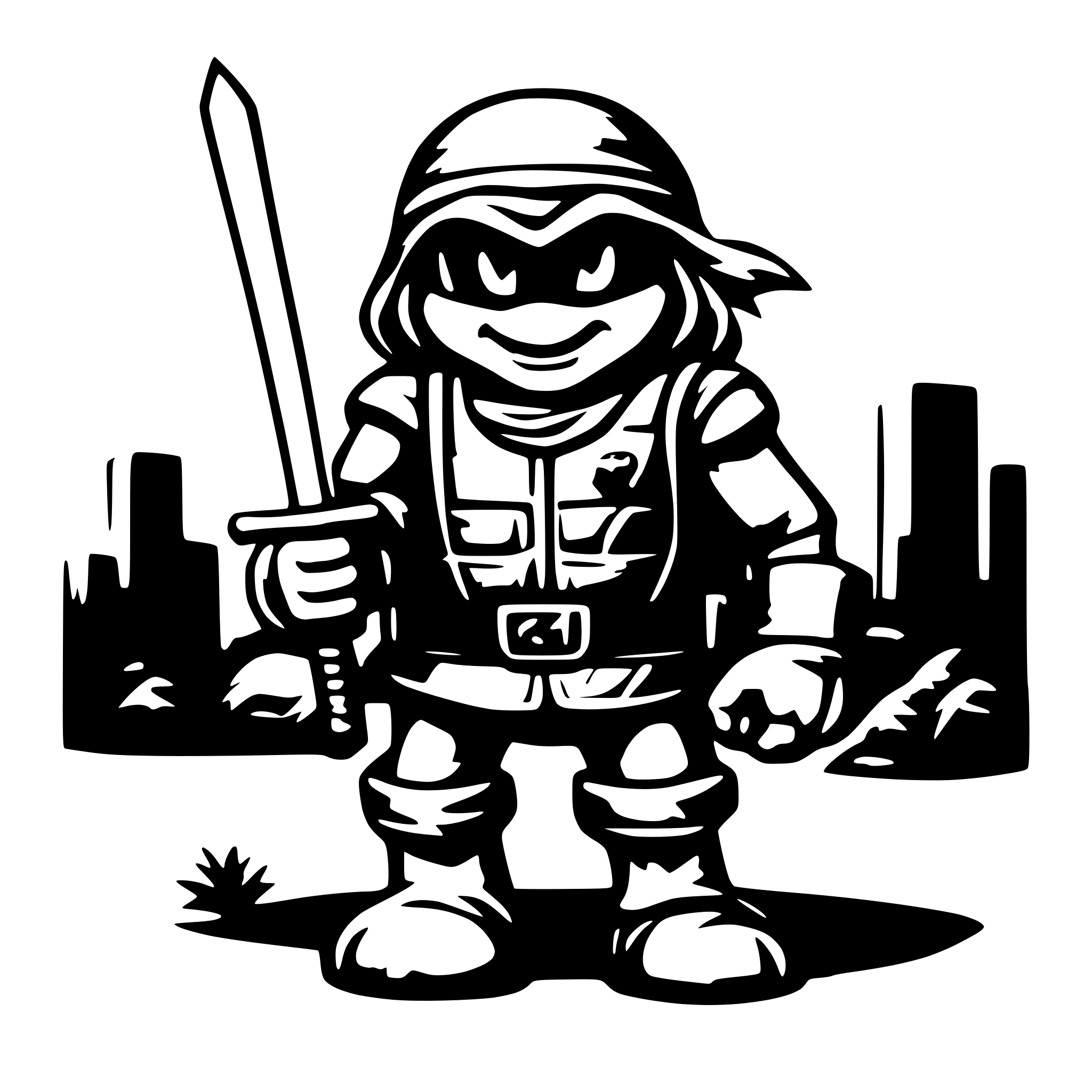 AI-generated SVG of 'mario ninja turtle'