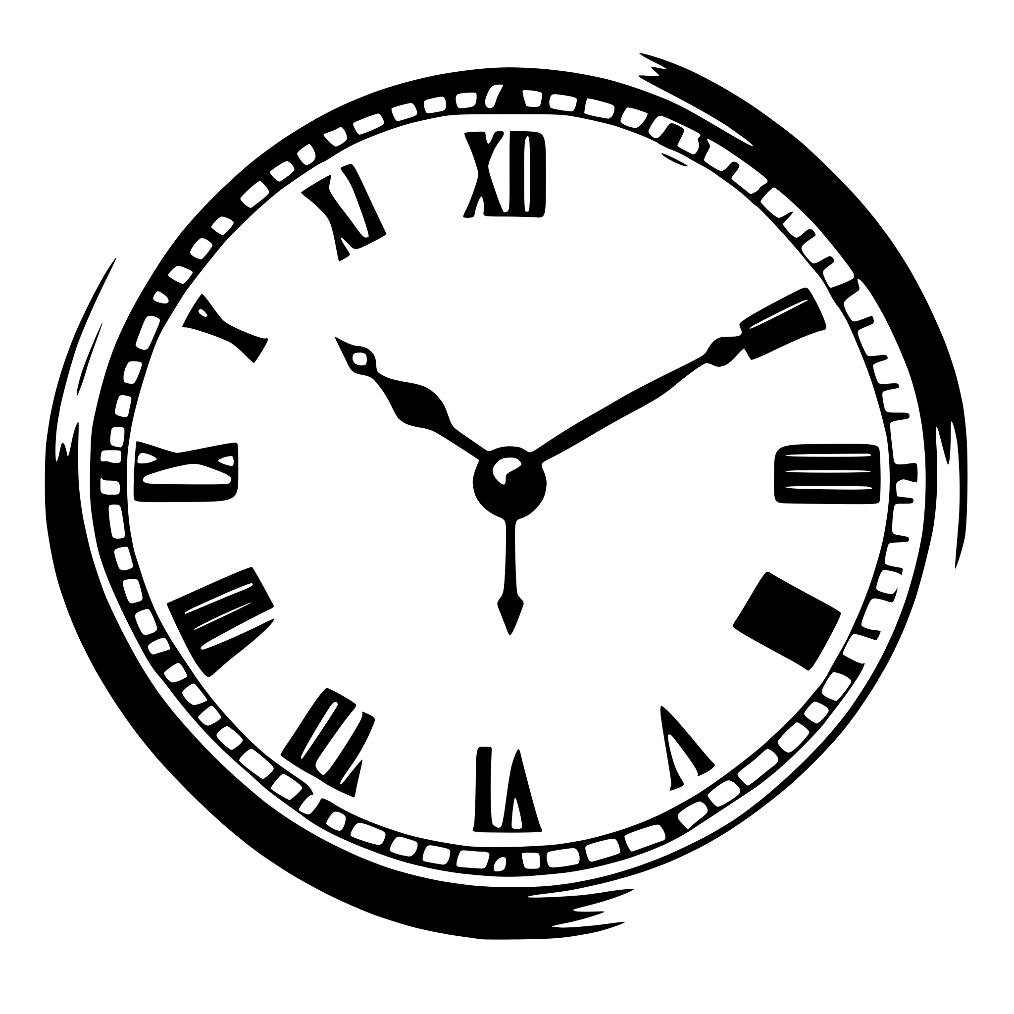 AI-generated SVG of 'antique clock, time 7:29'