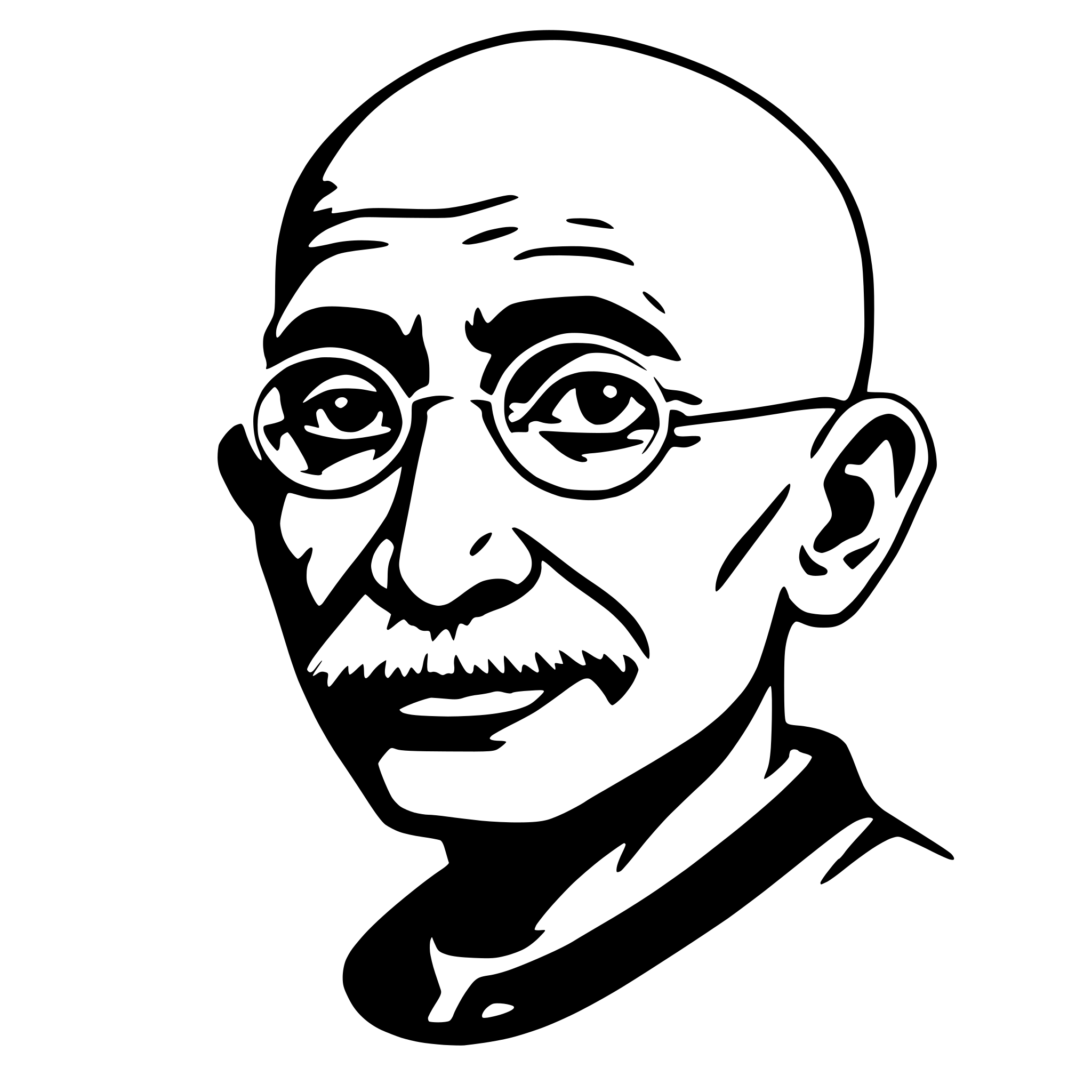 AI-generated SVG of a mahatma gandhi