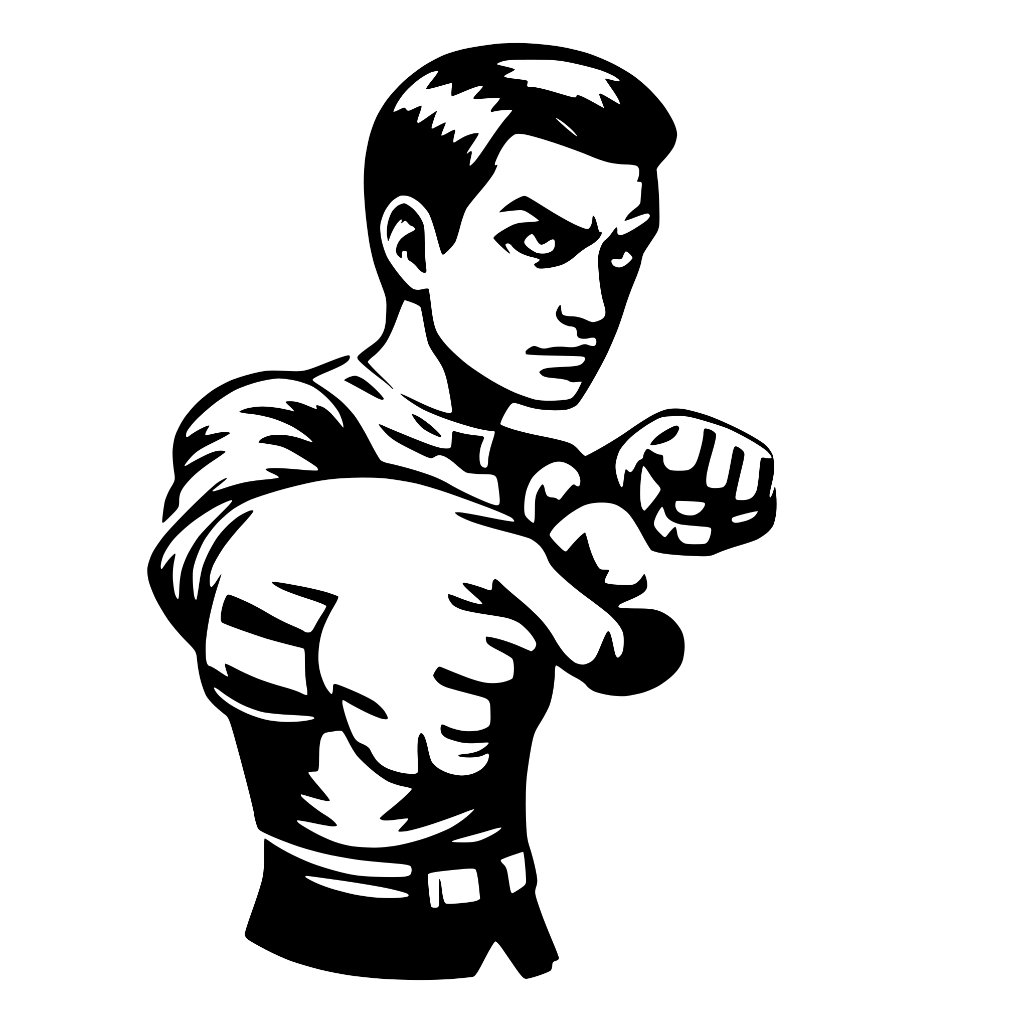AI-generated SVG of 'Serious Punch'