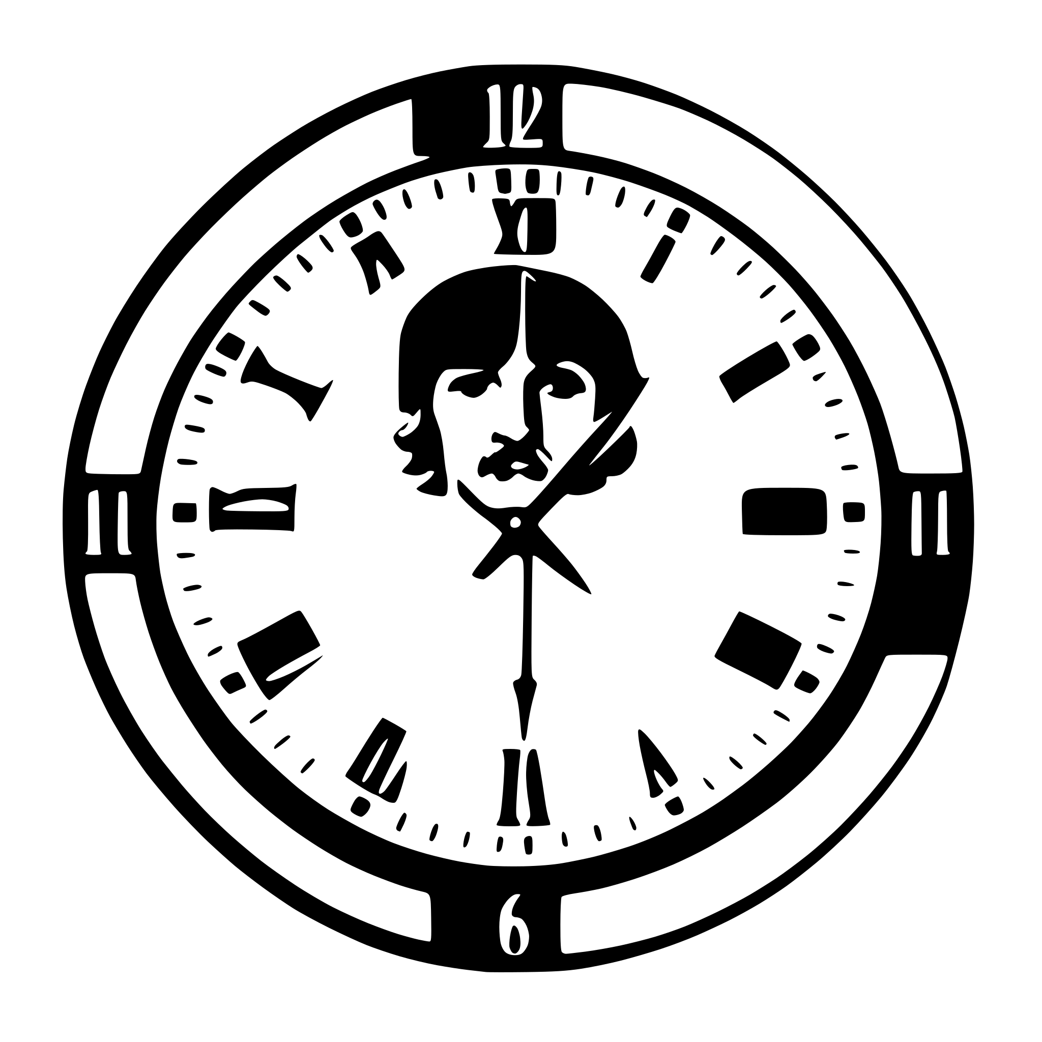 AI-generated SVG of a the beatles clock face