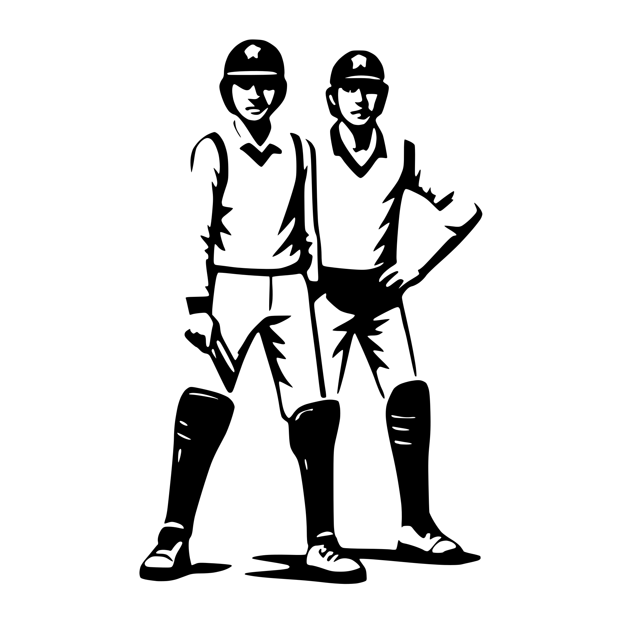 AI-generated SVG of 'Cricket members standing'