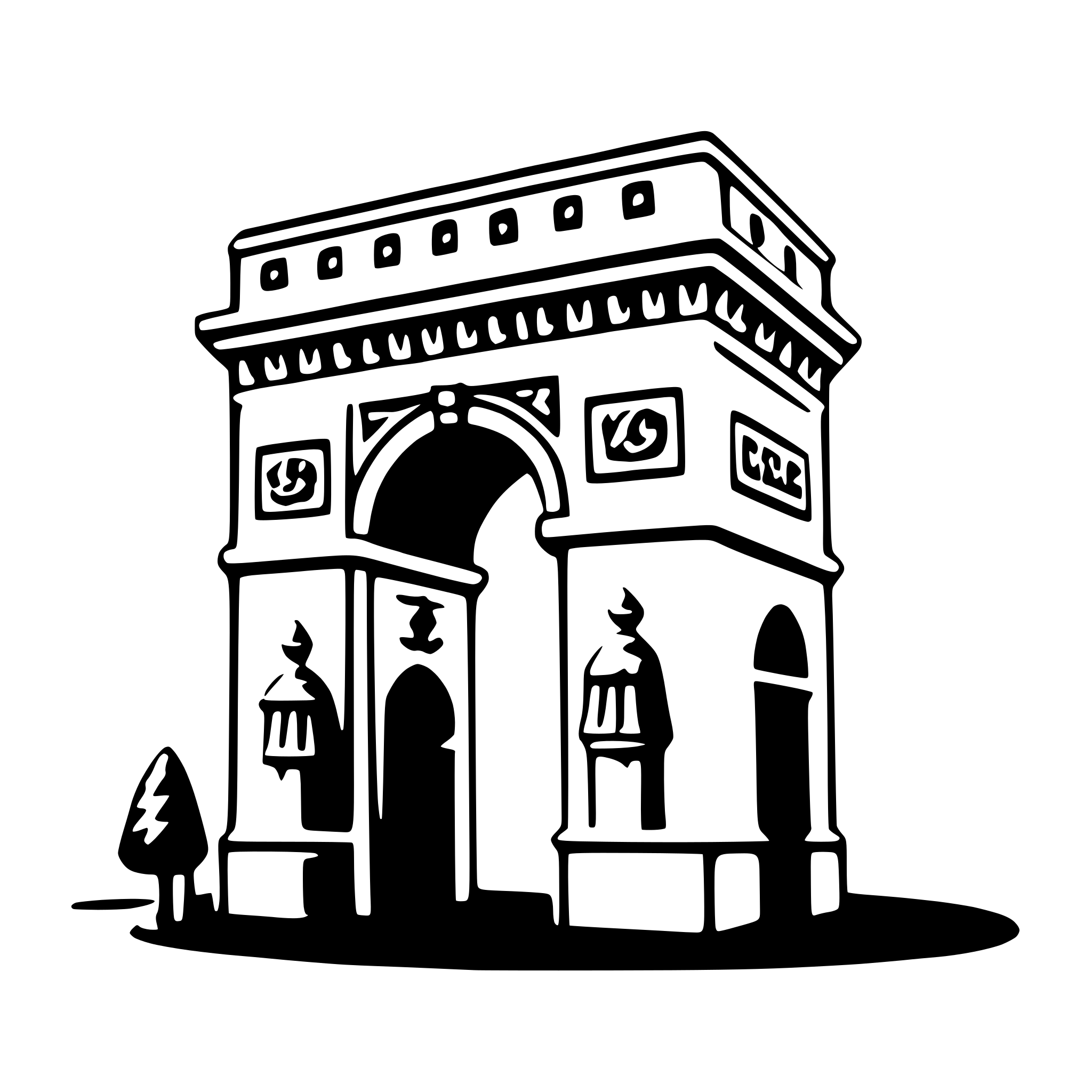 AI-generated SVG of 'arc de triomphe'