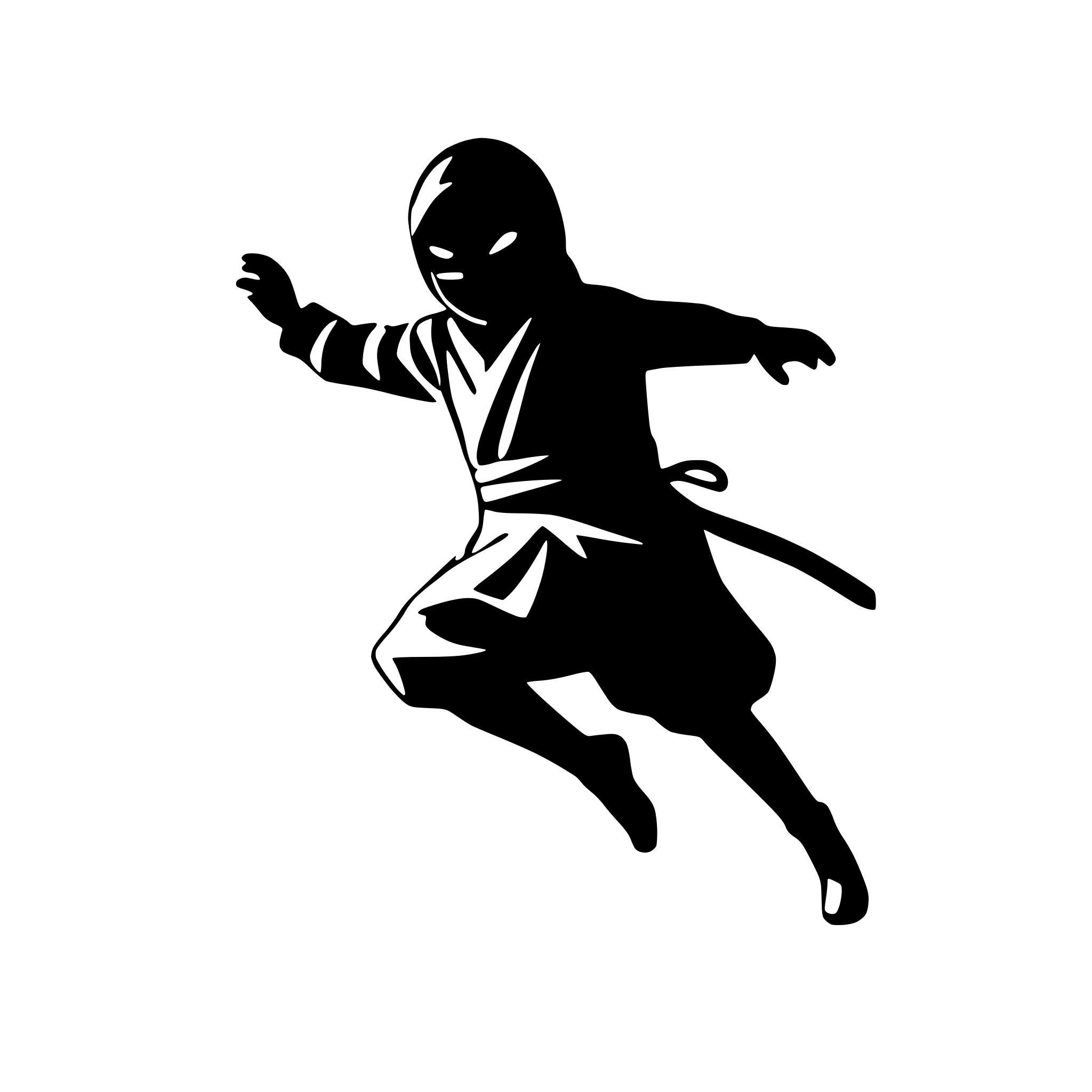 AI-generated SVG of 'ninja in mid-leap'