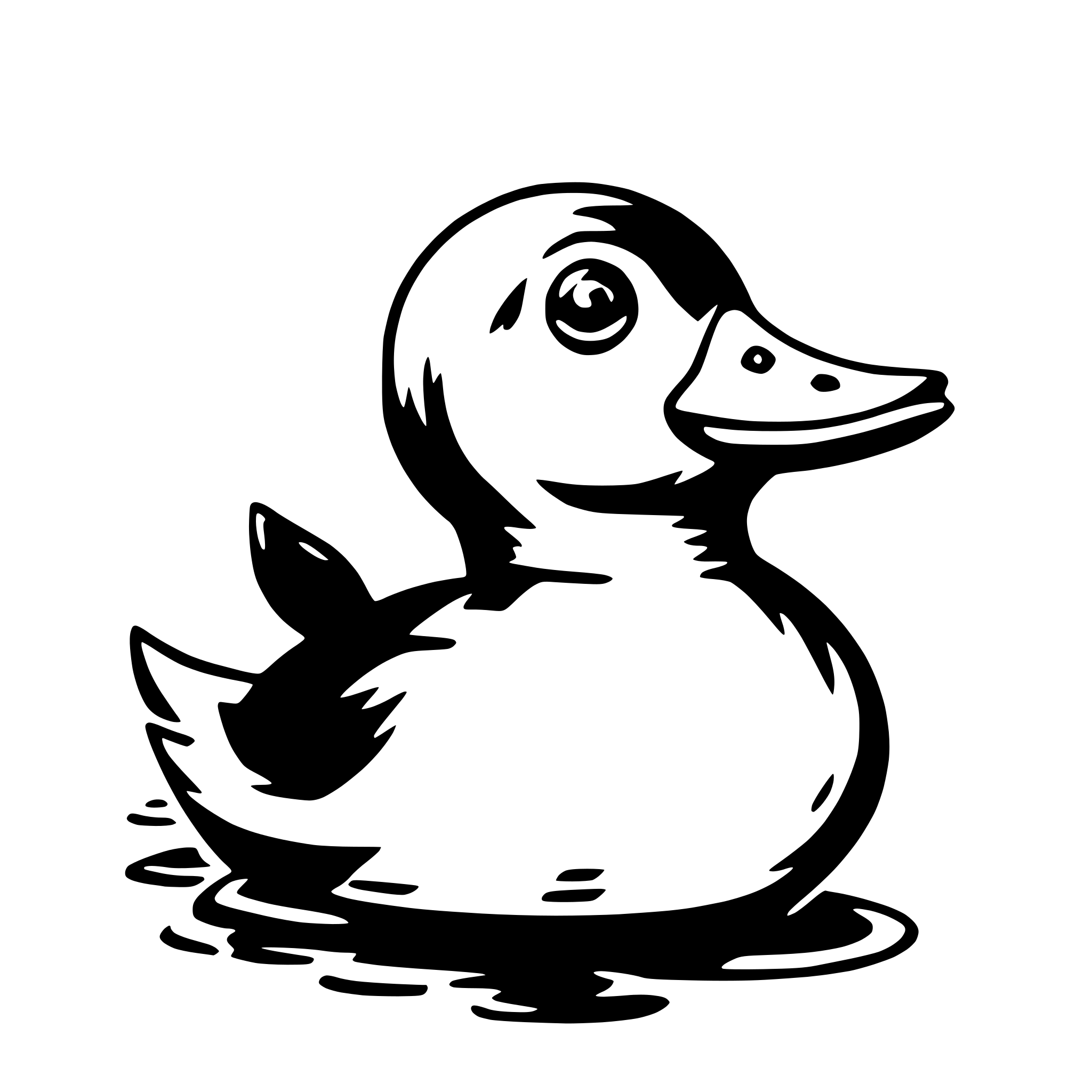 AI-generated SVG of 'duck with snorkel'