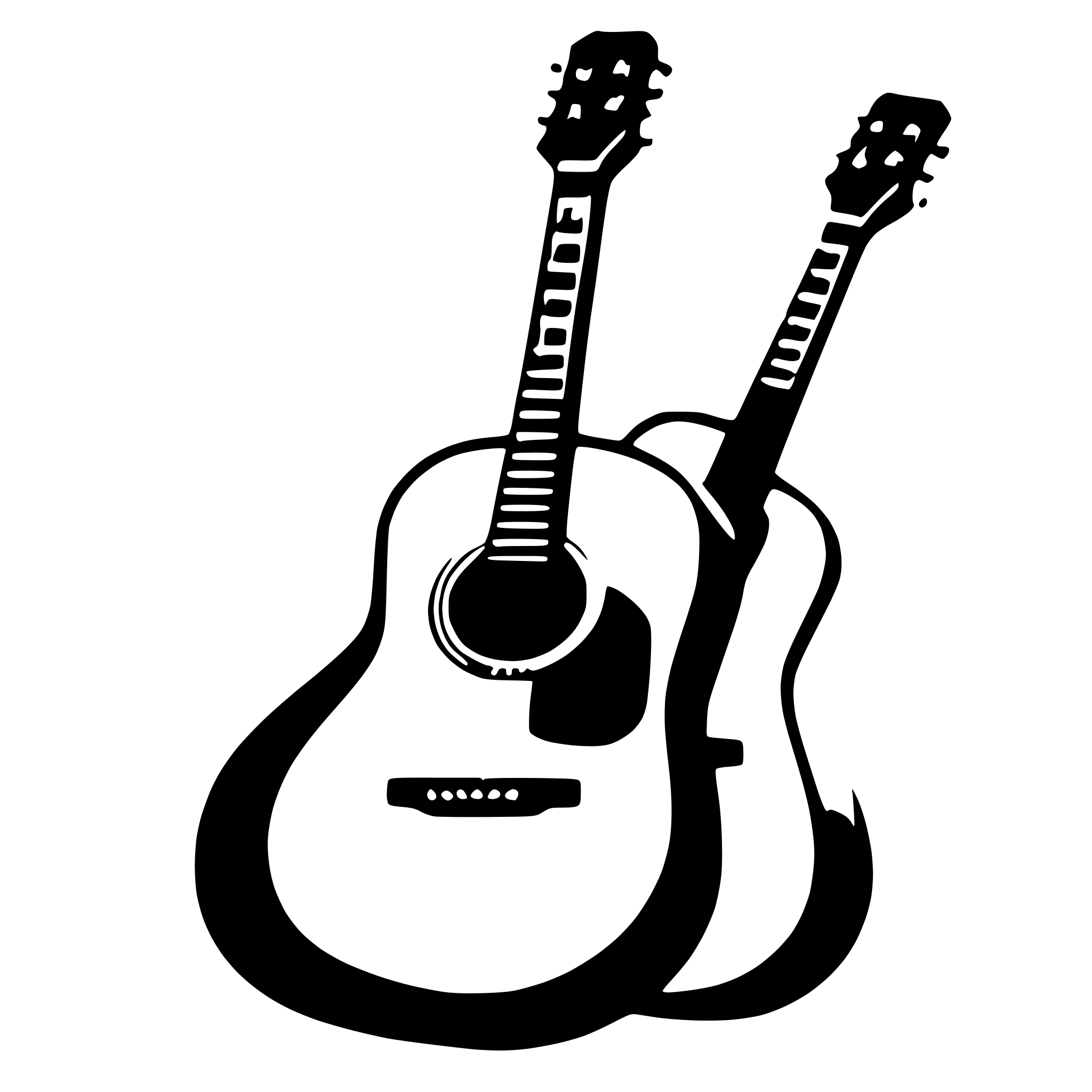 AI-generated SVG of a guitar flat style