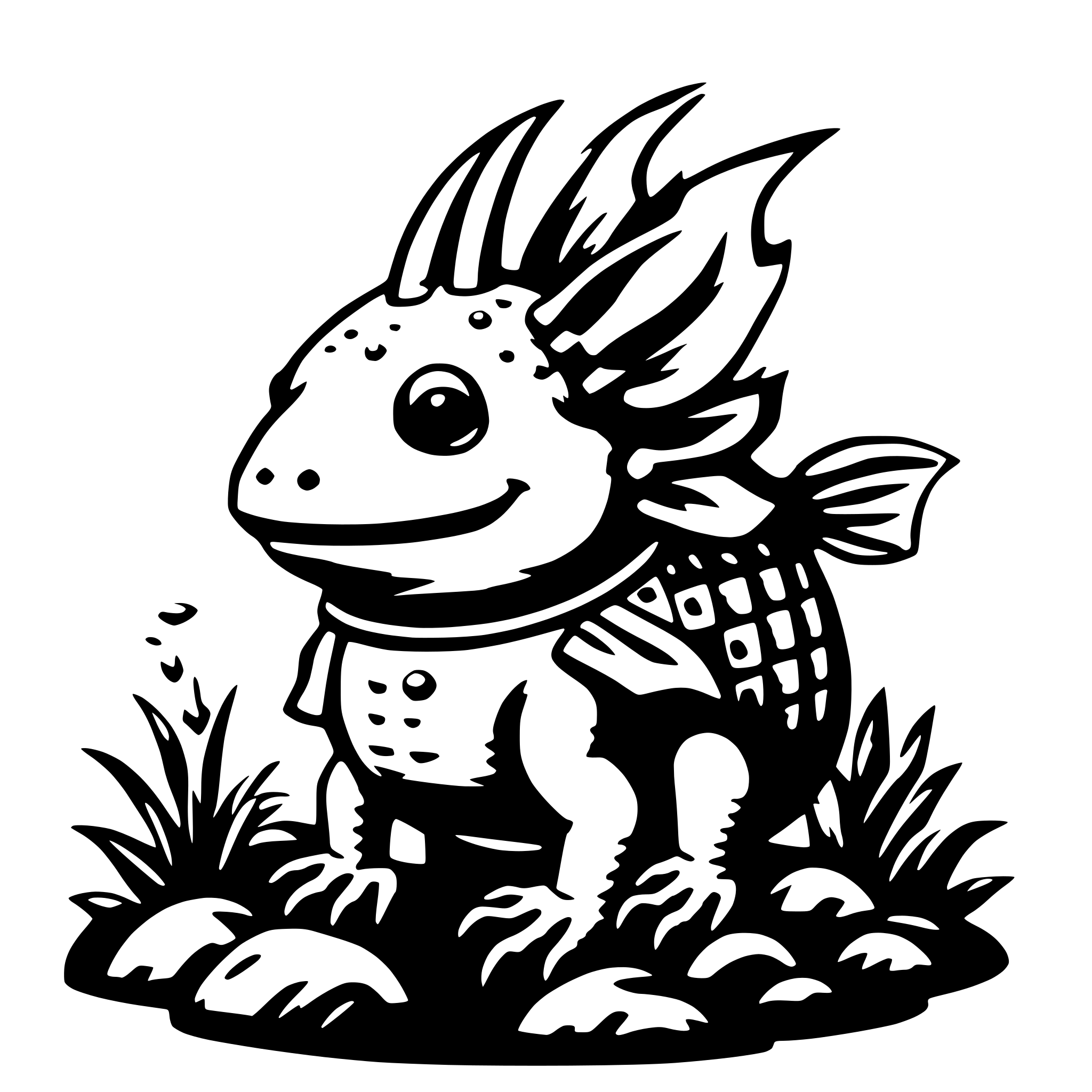 AI-generated SVG of a axolotl knight