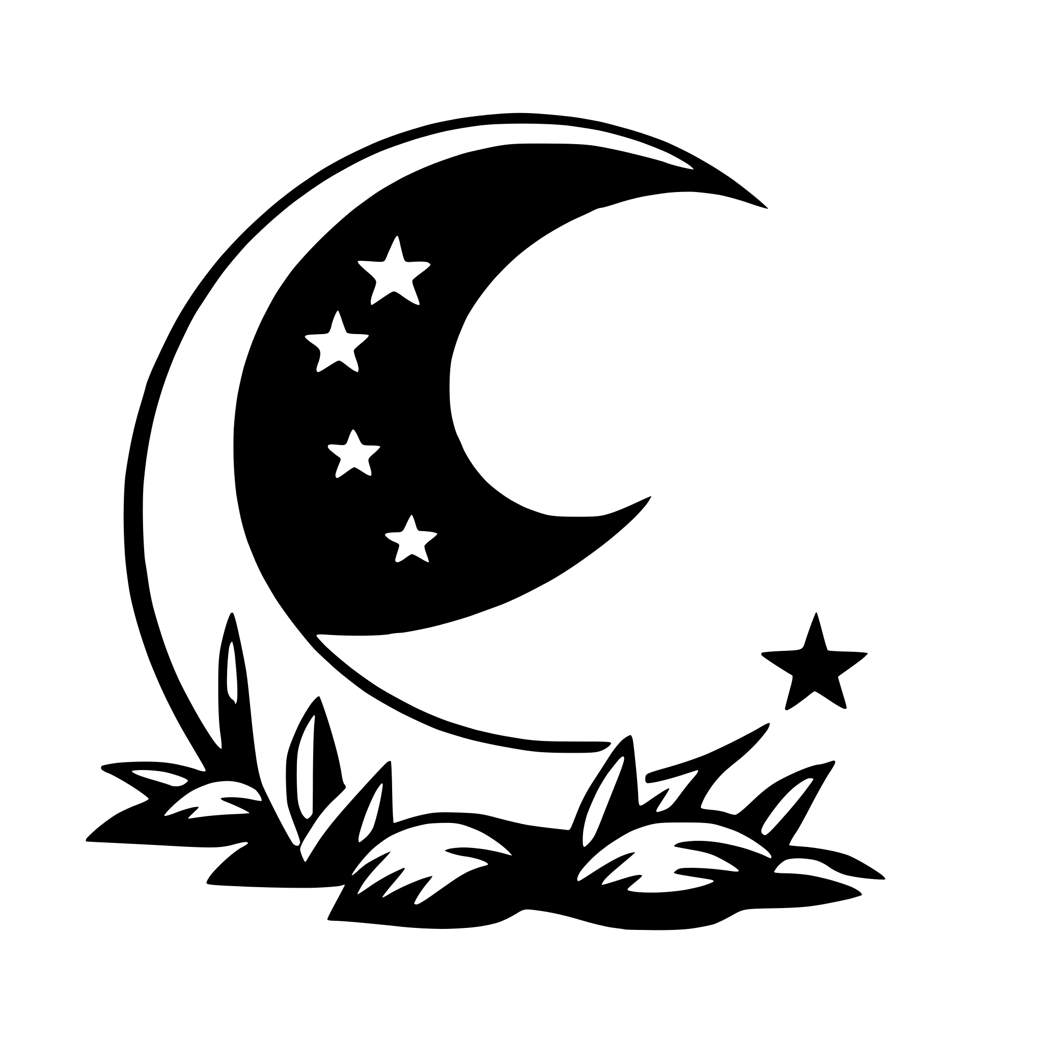 AI-generated SVG of 'moon and stars'