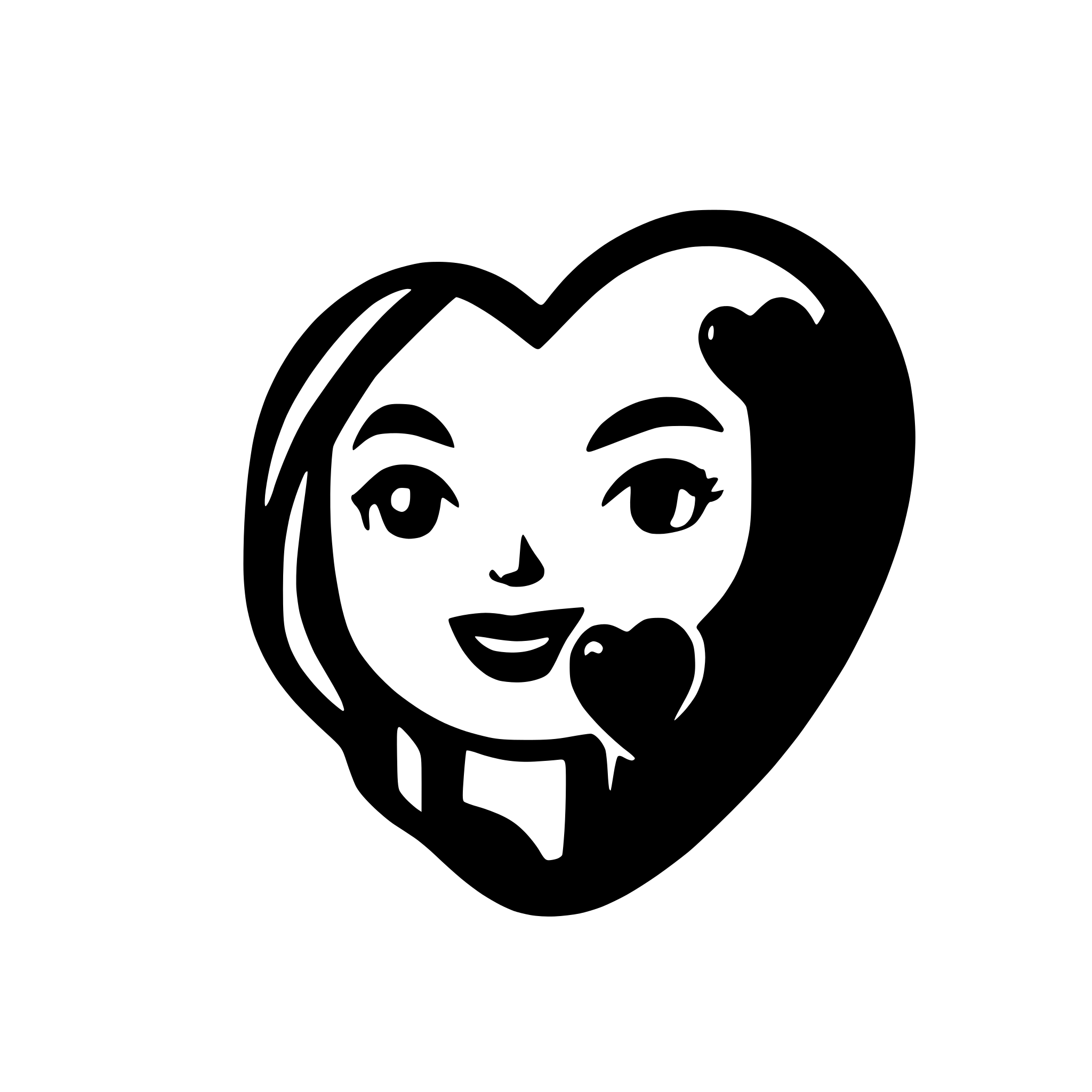 AI-generated SVG of a red heart whispering icon