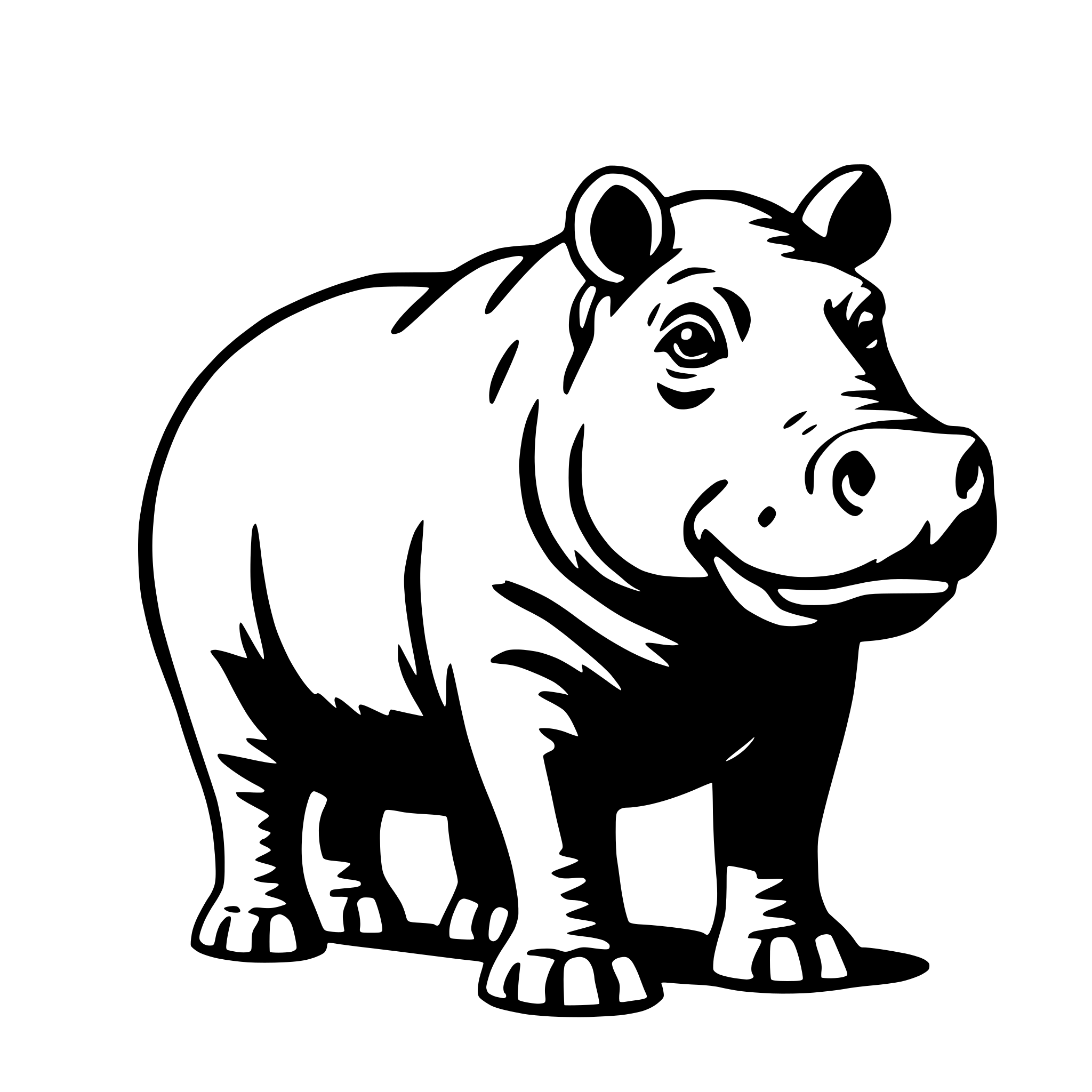 AI-generated SVG of a hippo