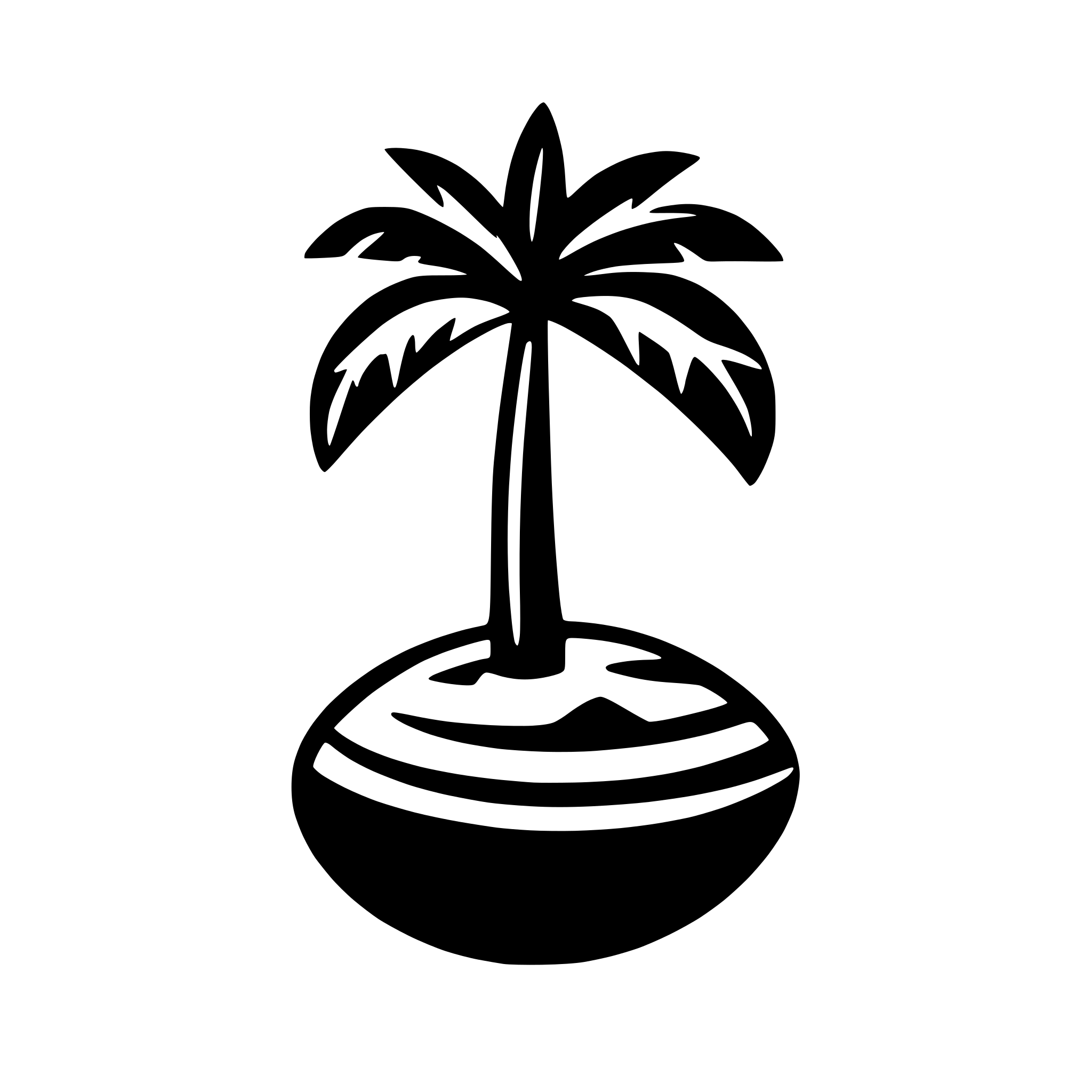 AI-generated SVG of a simple palm tree island with 3 leaves only one tree