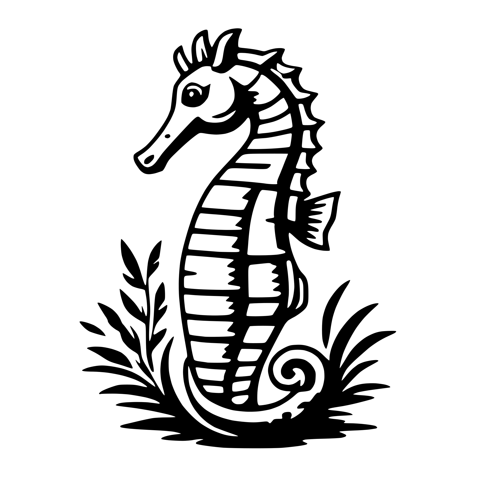AI-generated SVG of a seahorse