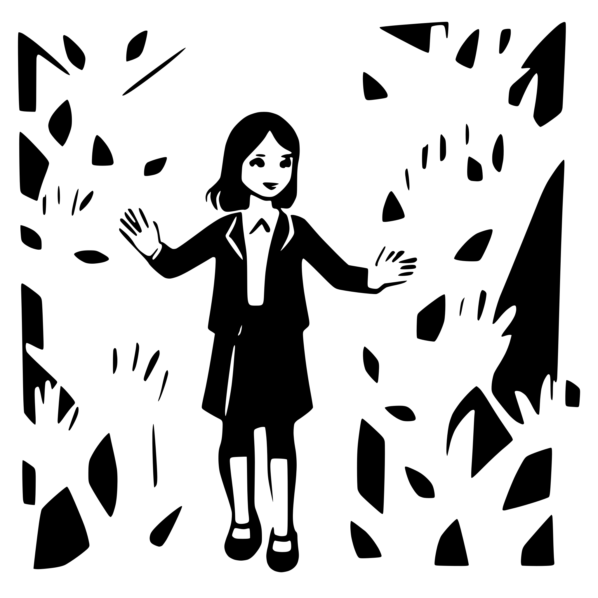 AI-generated SVG of a educator says goodbye to 8 children in the kindergarden