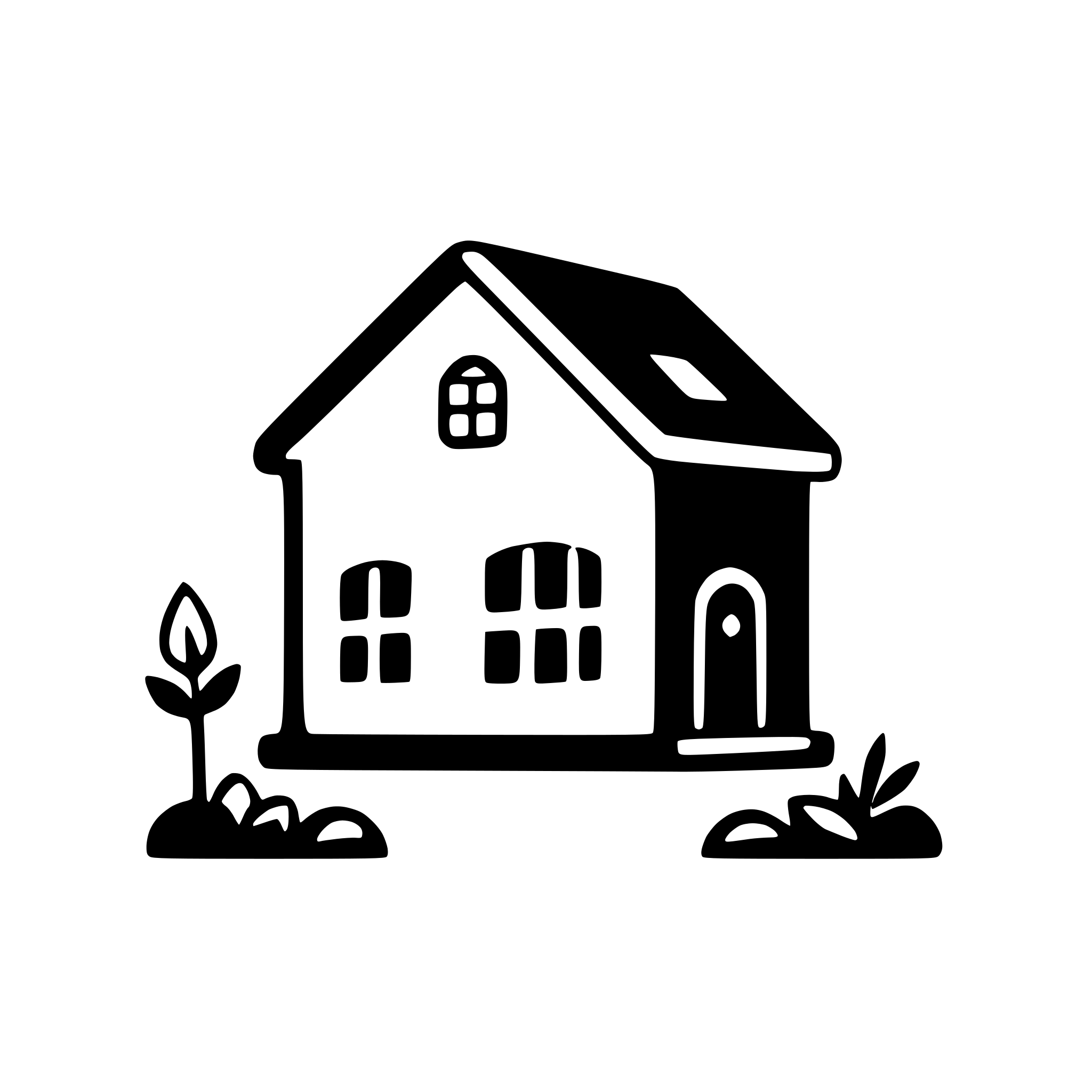 AI-generated SVG of 'house with garden'