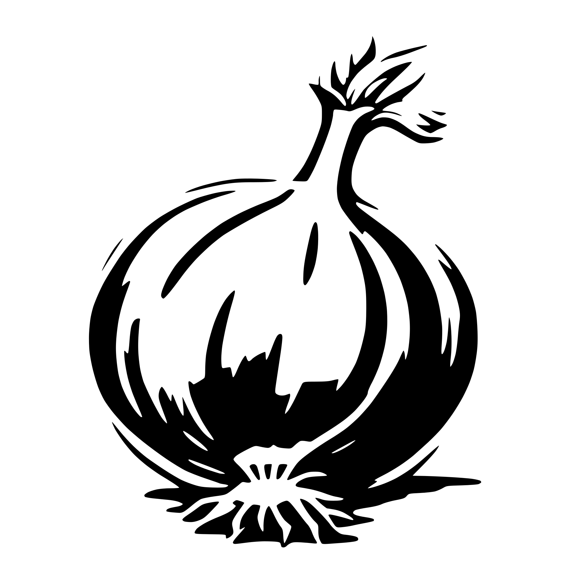 AI-generated SVG of 'onion with a handy in the hand'